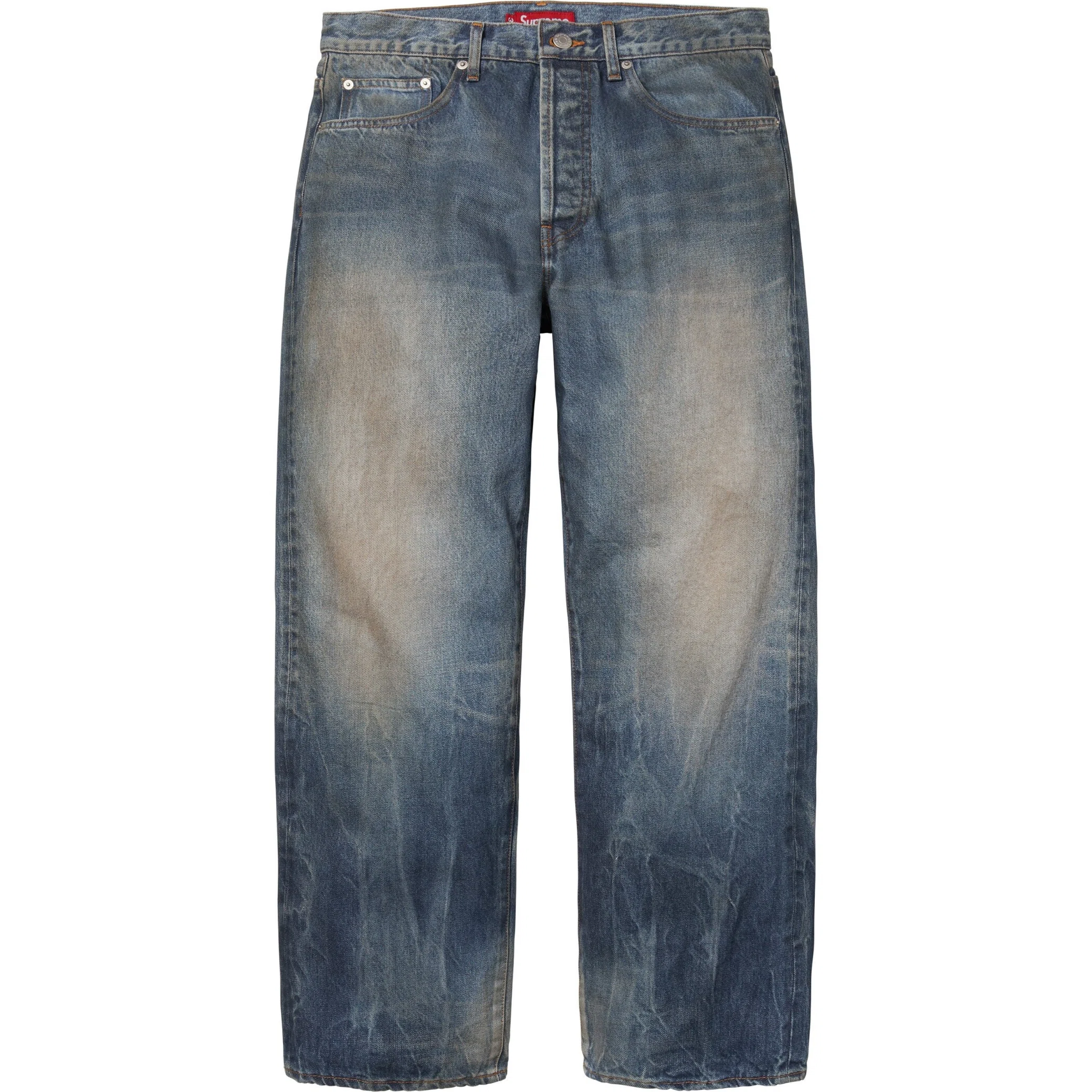  Supreme FW25 Distressed Loose Fit Selvedge Jean "Washed Indigo" | Farsel