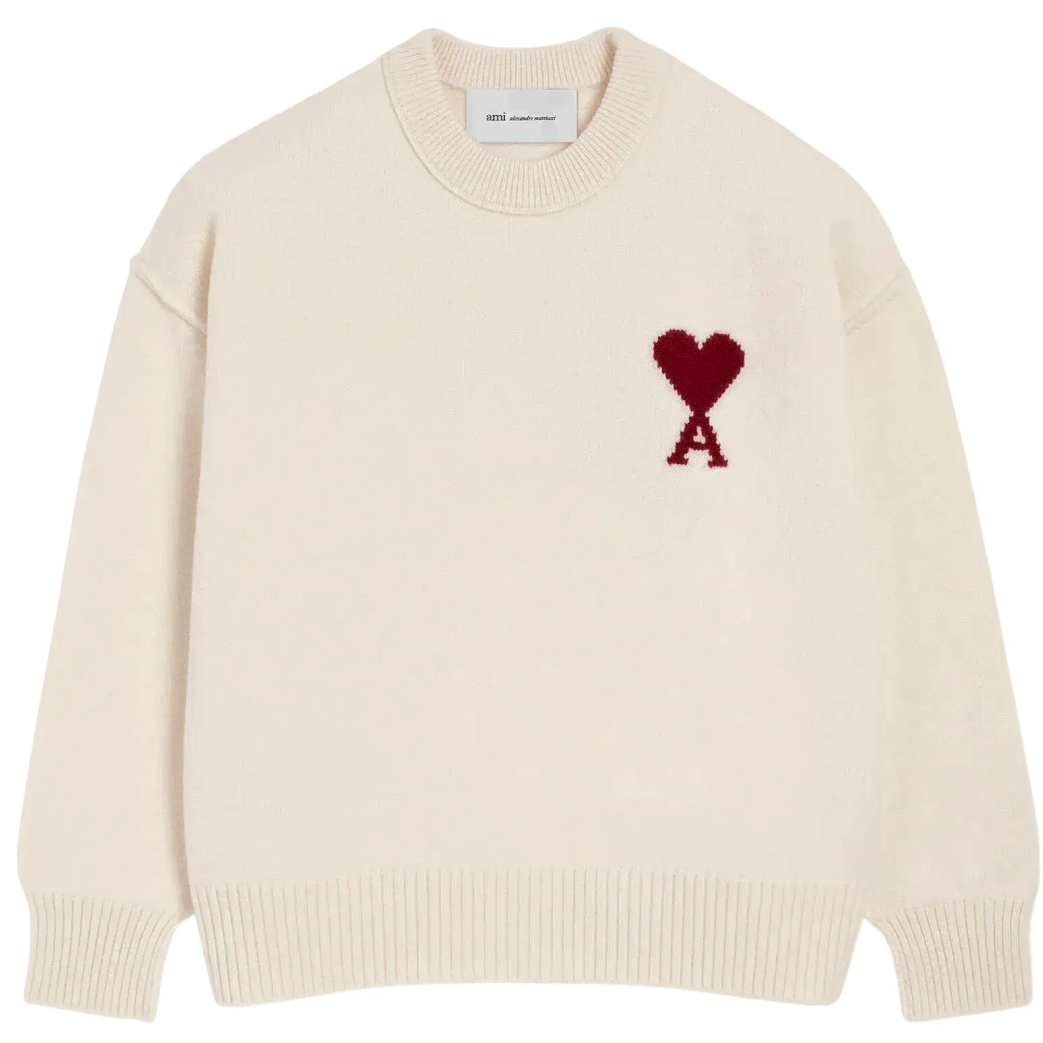 Свитеры Ami Paris Wool Ami De Coeur Crewneck Sweater "Red / White" | Farsel