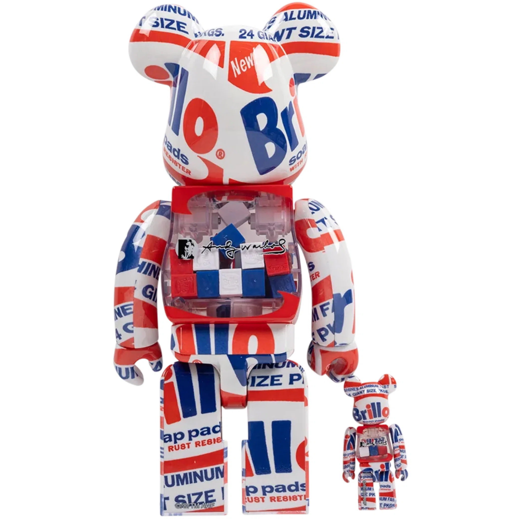  Medicom Toy Bearbrick x Andy Warhol Brillo 2022 "100% & 400% Set" | Farsel