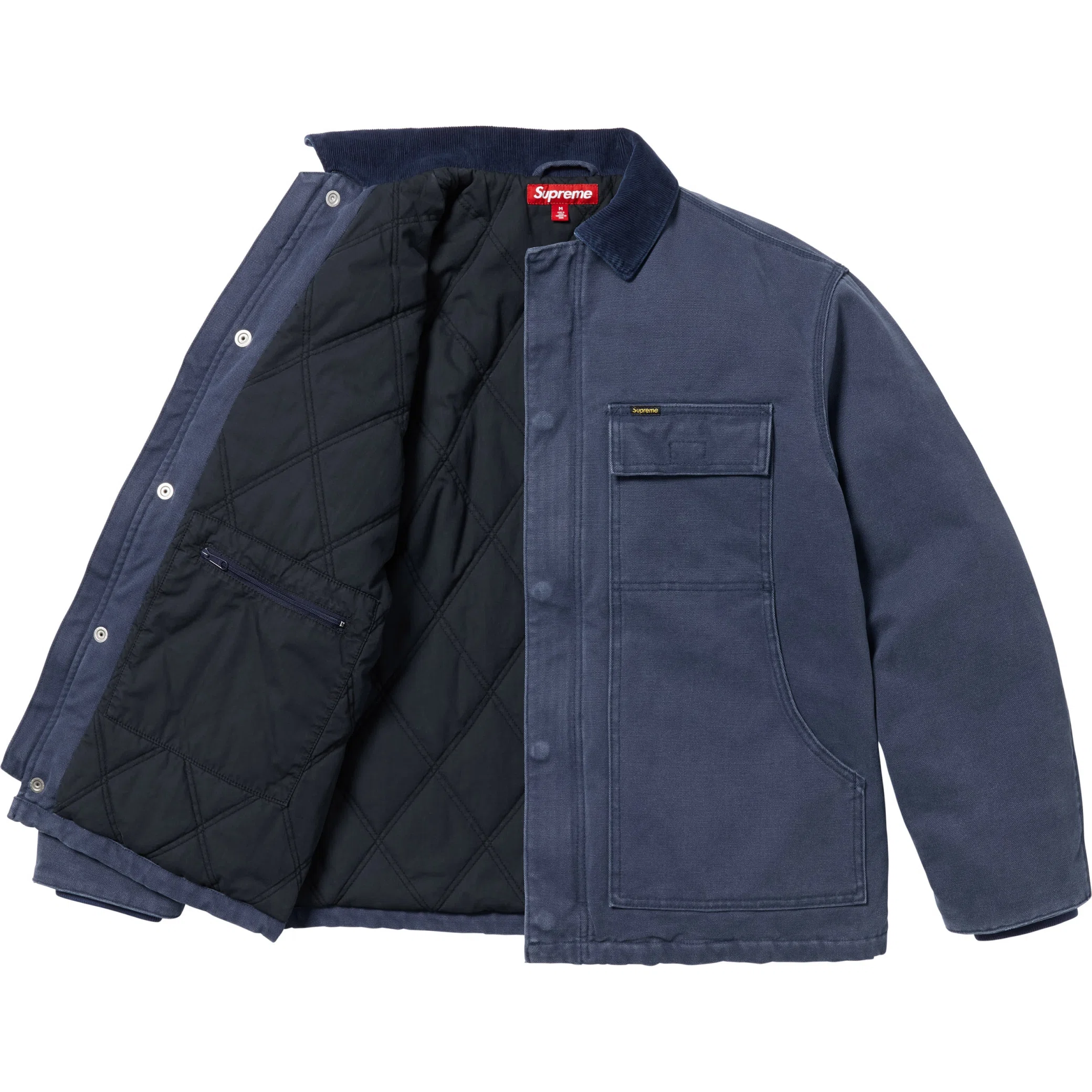 Куртки Supreme SS25 Old English Canvas Work Jacket "Navy" | Farsel