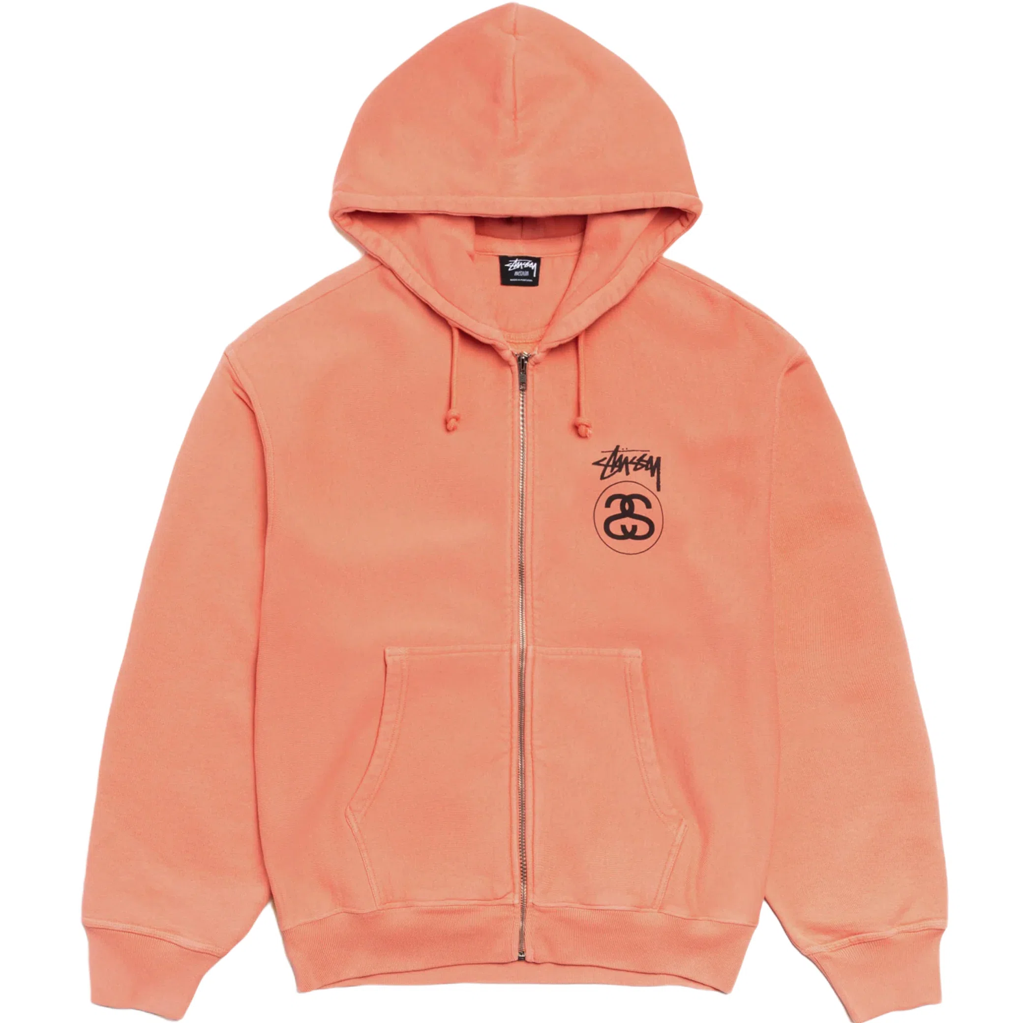 Худи Stussy Stock Link Zip Hoodie Pigment Dyed "Sherbert" | Farsel