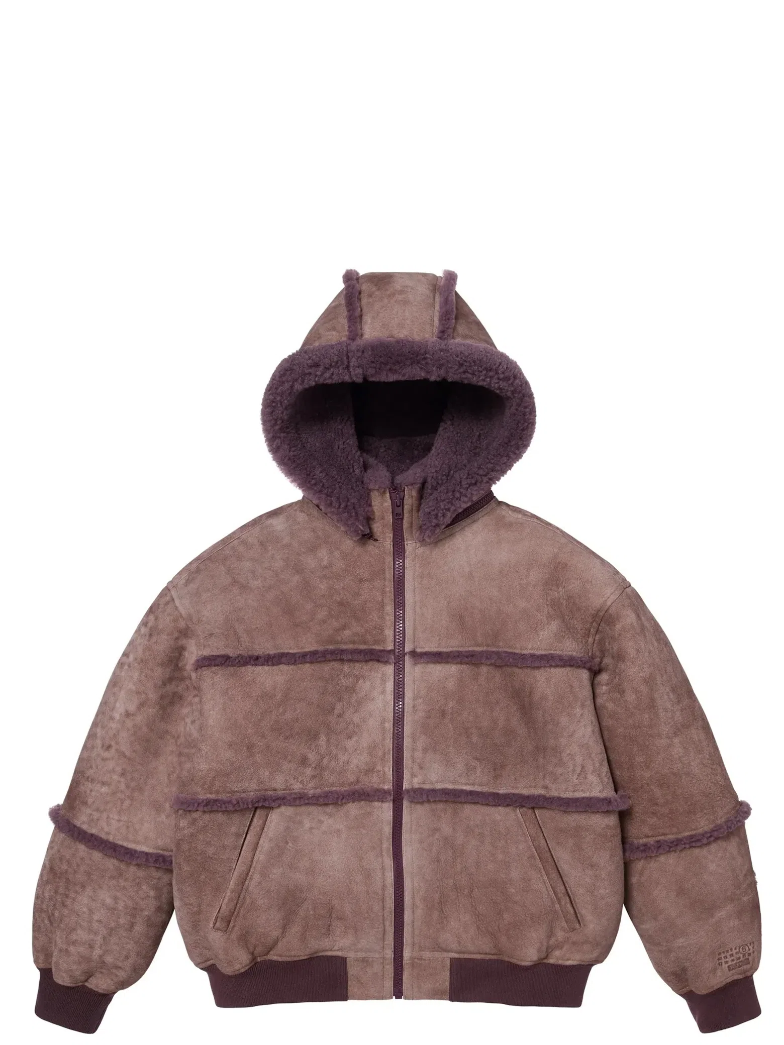 Куртки Supreme SS26 MM6 Maison Margiela x Hooded Shearling Bomber Jacket "Purple" | Farsel