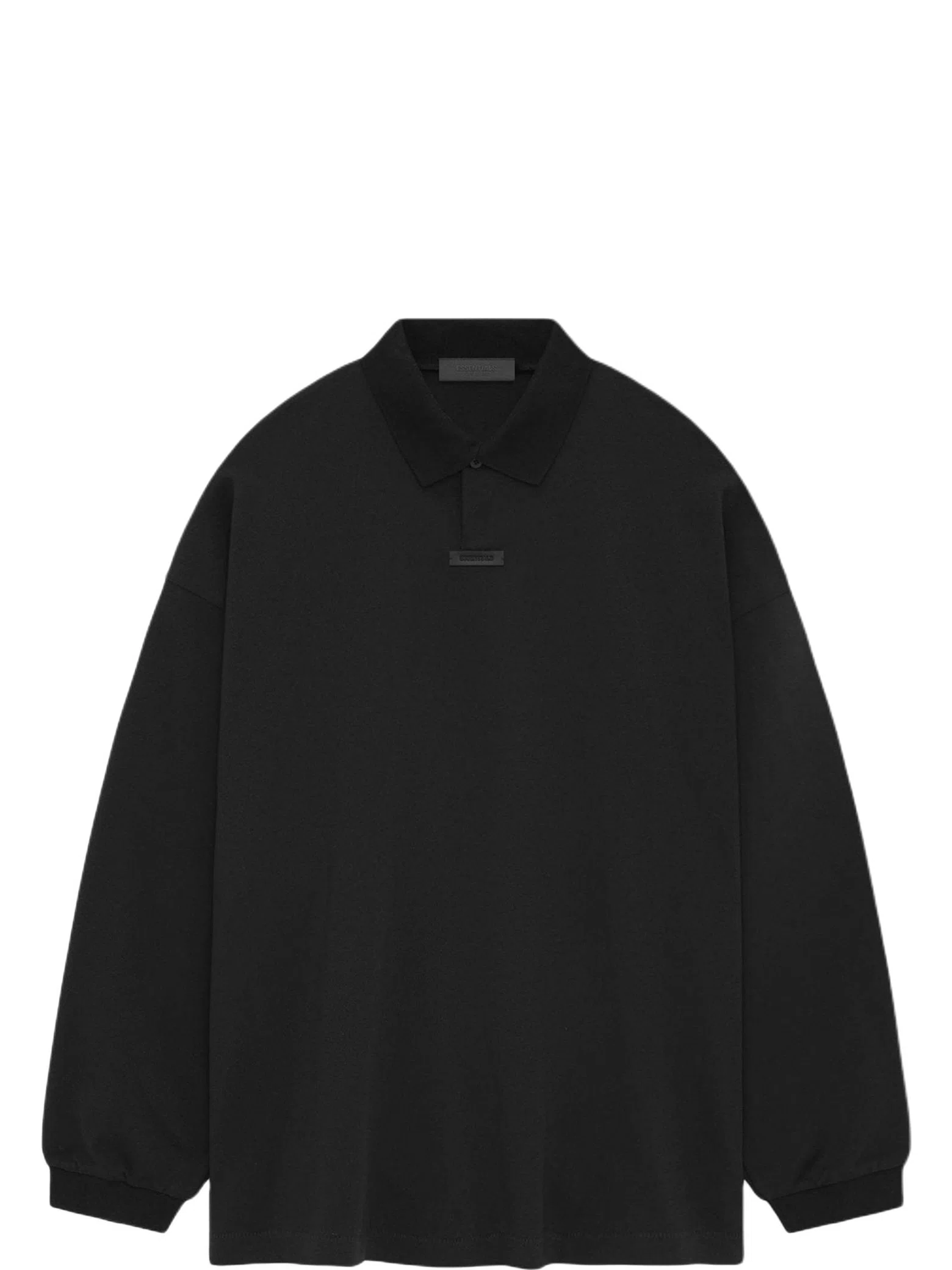 Лонгсливы Fear of God FW24 Essentials Pique Long-Sleeve Polo "Black" | Farsel