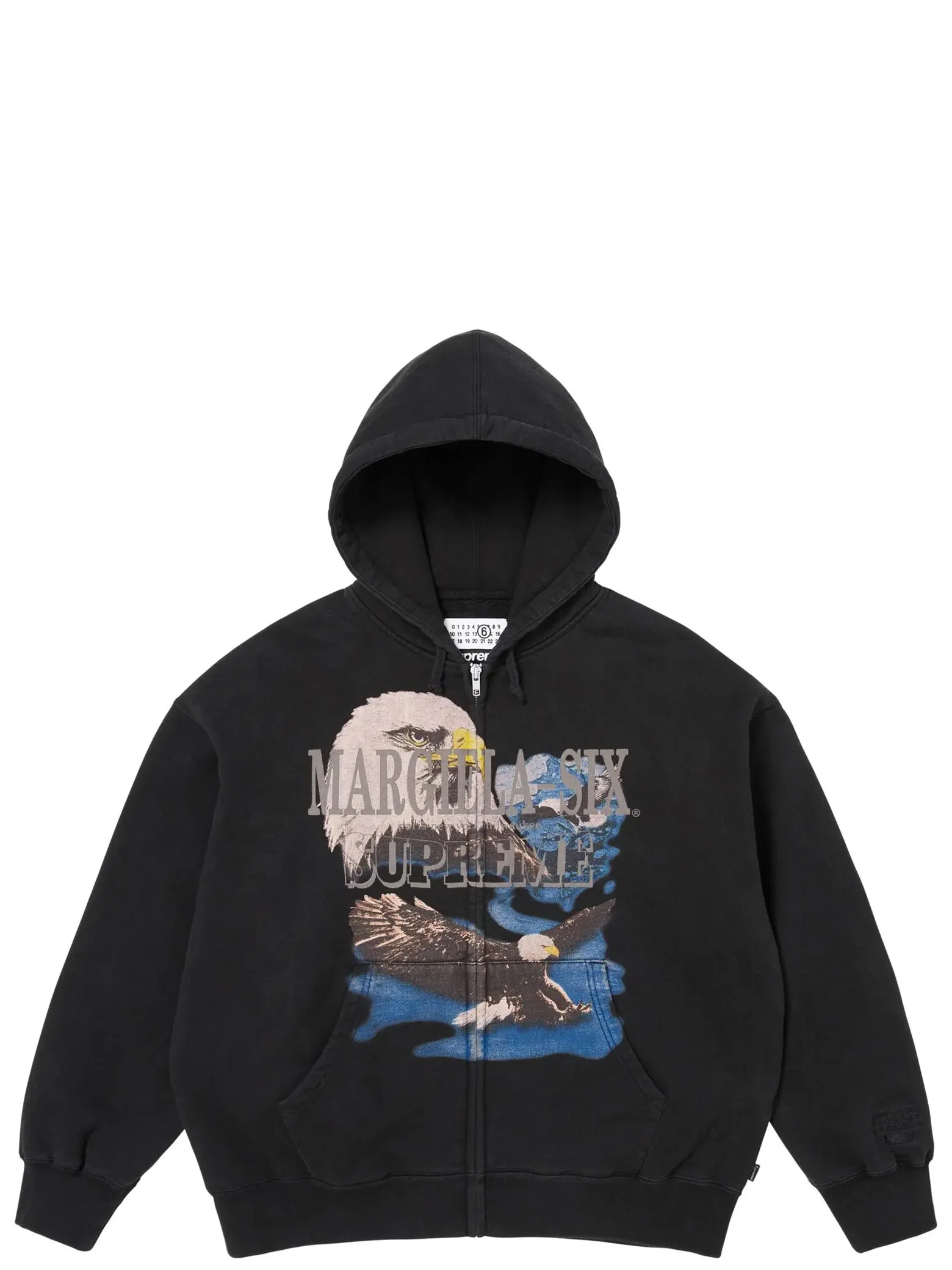 Худи Supreme SS26 MM6 Maison Margiela x Eagle Zip Up Hooded Sweatshirt "Black" | Farsel