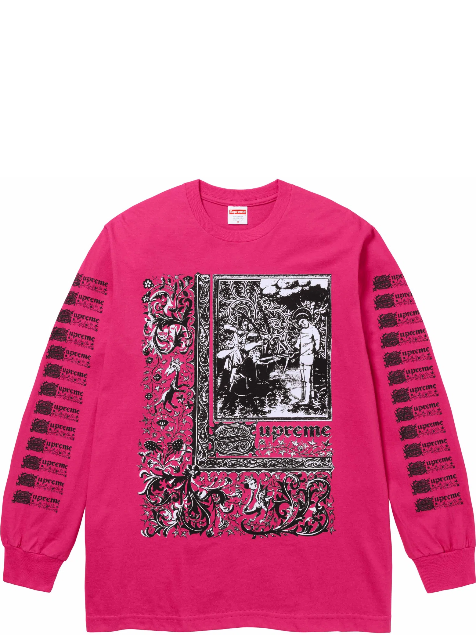 Лонгсливы Supreme SS24 Saint Sebastian L/S Tee "Pink" | Farsel