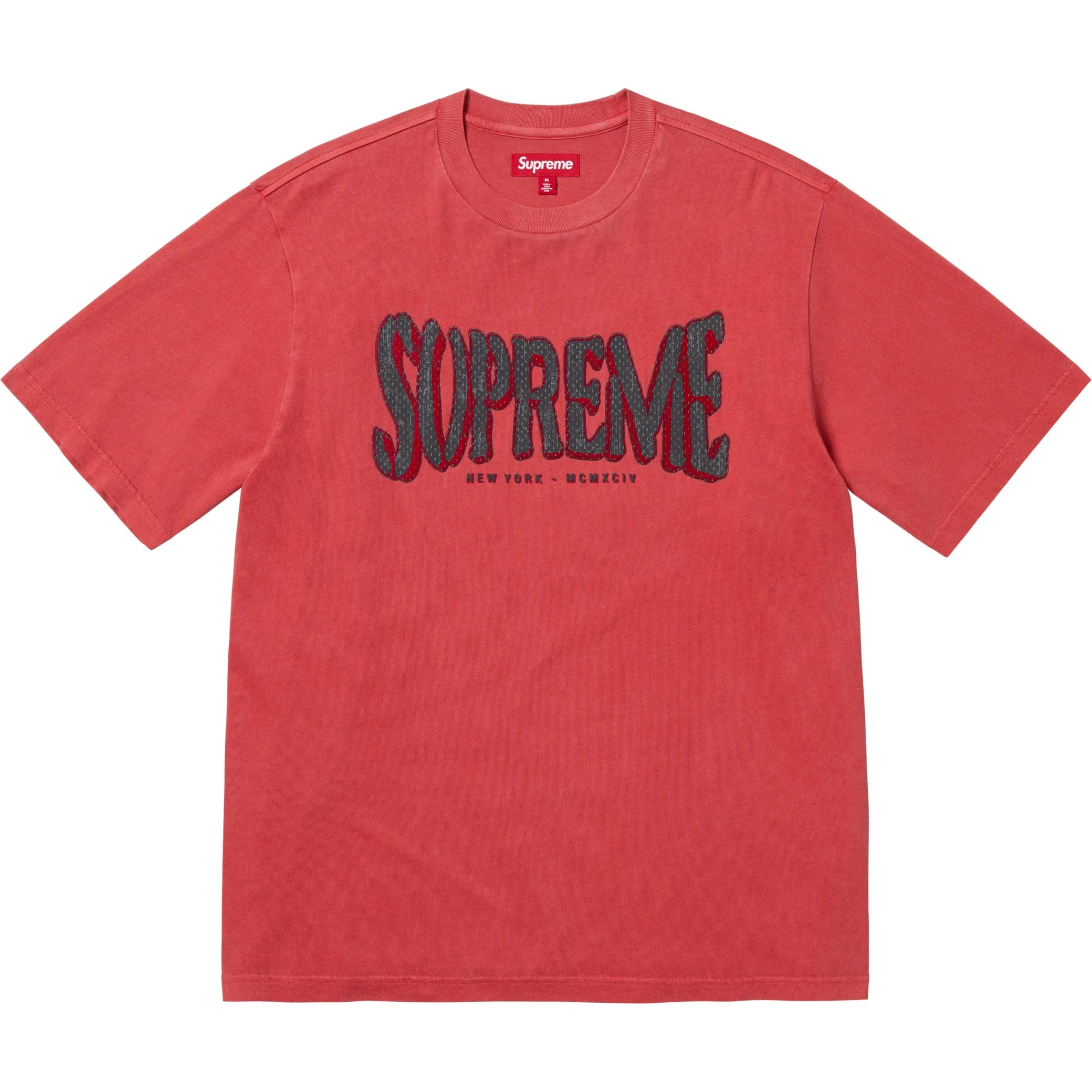  Supreme SS25 Flocked Washed S/S Top "Red" | Farsel