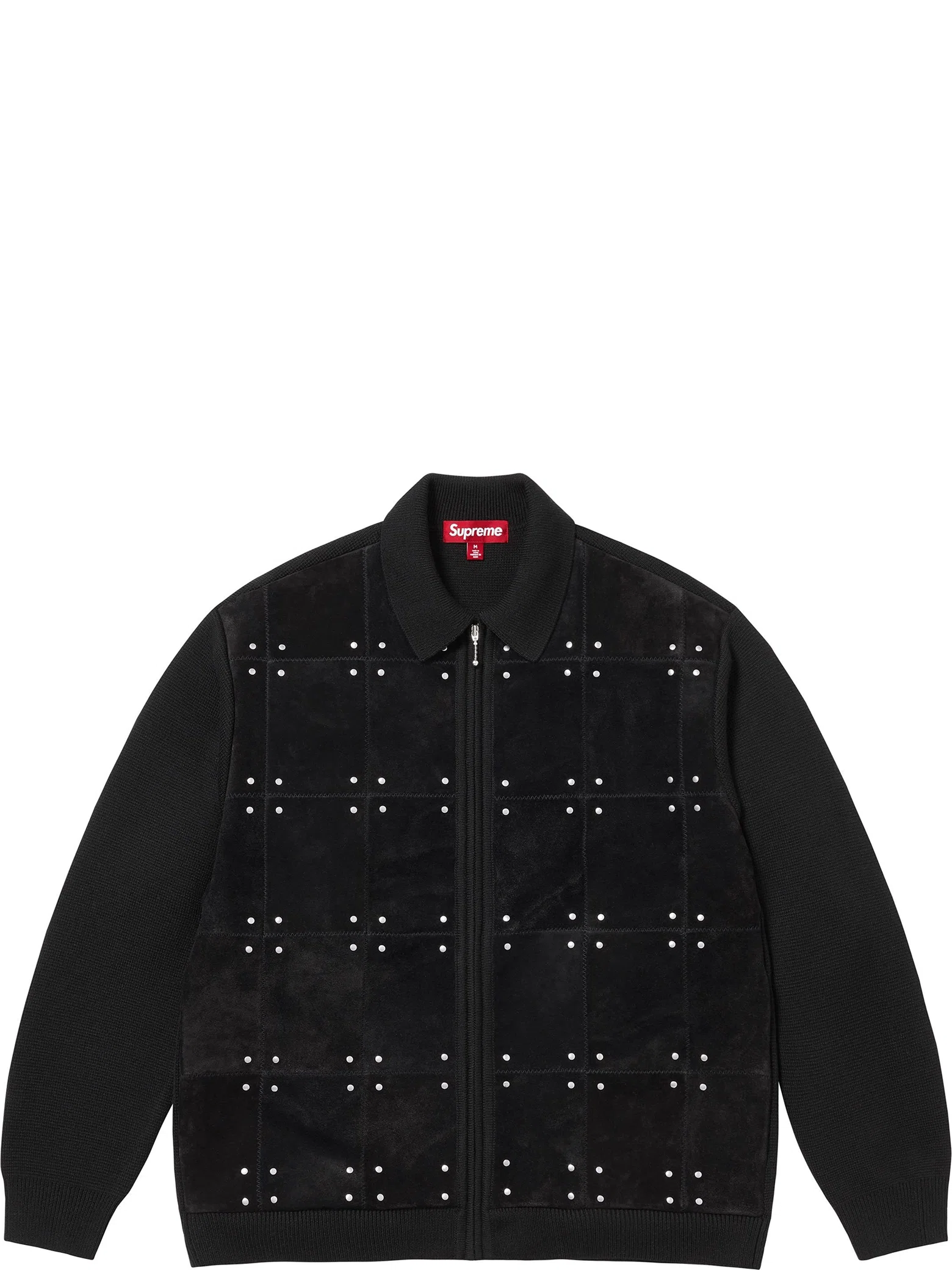 Кардиганы Supreme FW25 Studded Suede Zip Up Cardigan "Black" | Farsel