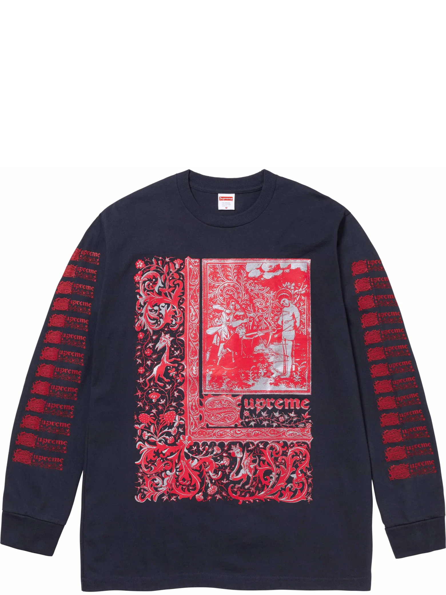 Лонгсливы Supreme SS24 Saint Sebastian L/S Tee "Navy" | Farsel