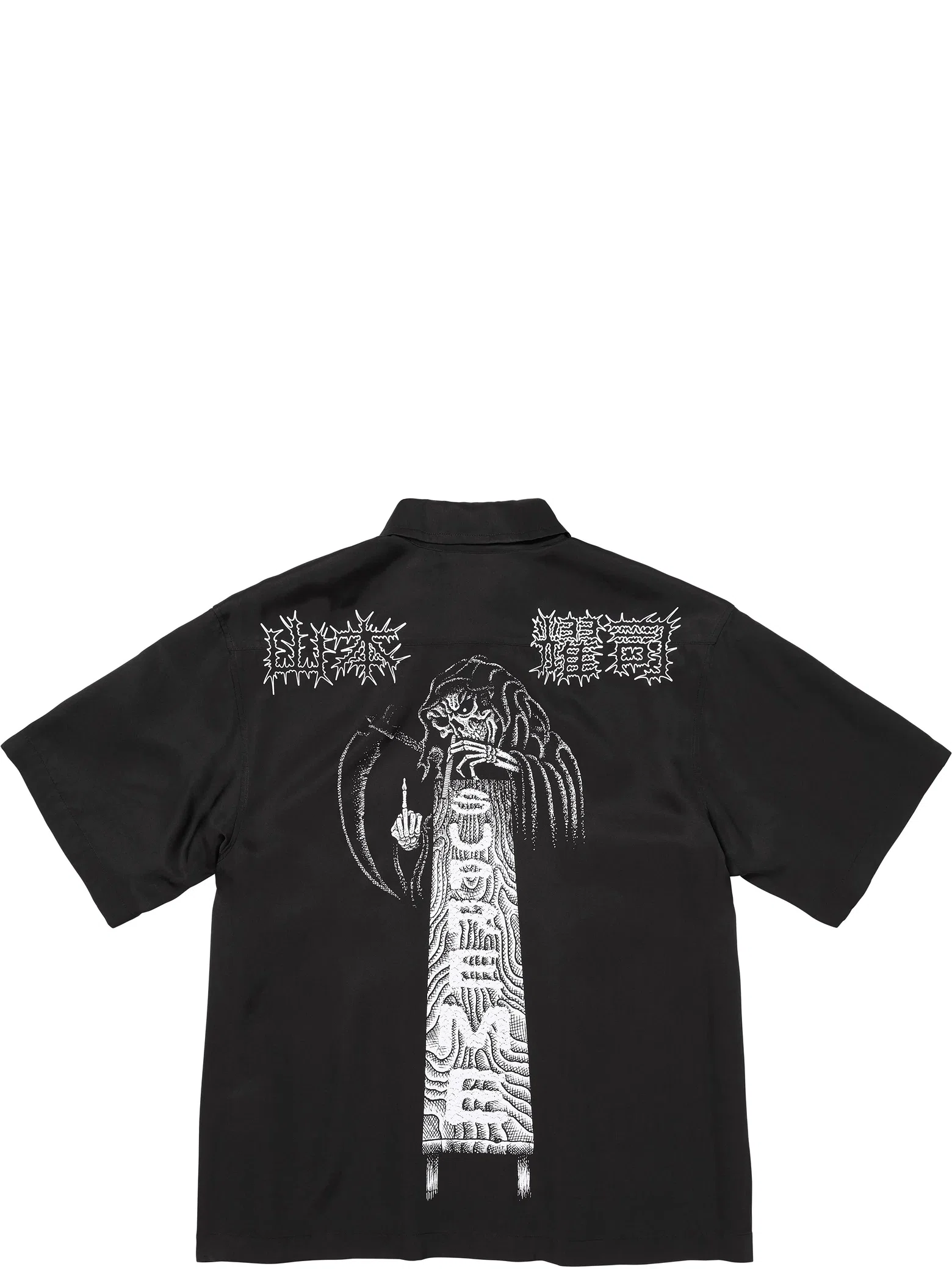 Рубашки Supreme FW25 Y’s by Yohji Yamamoto Silk Zip Up S/S Shirt "Black" | Farsel