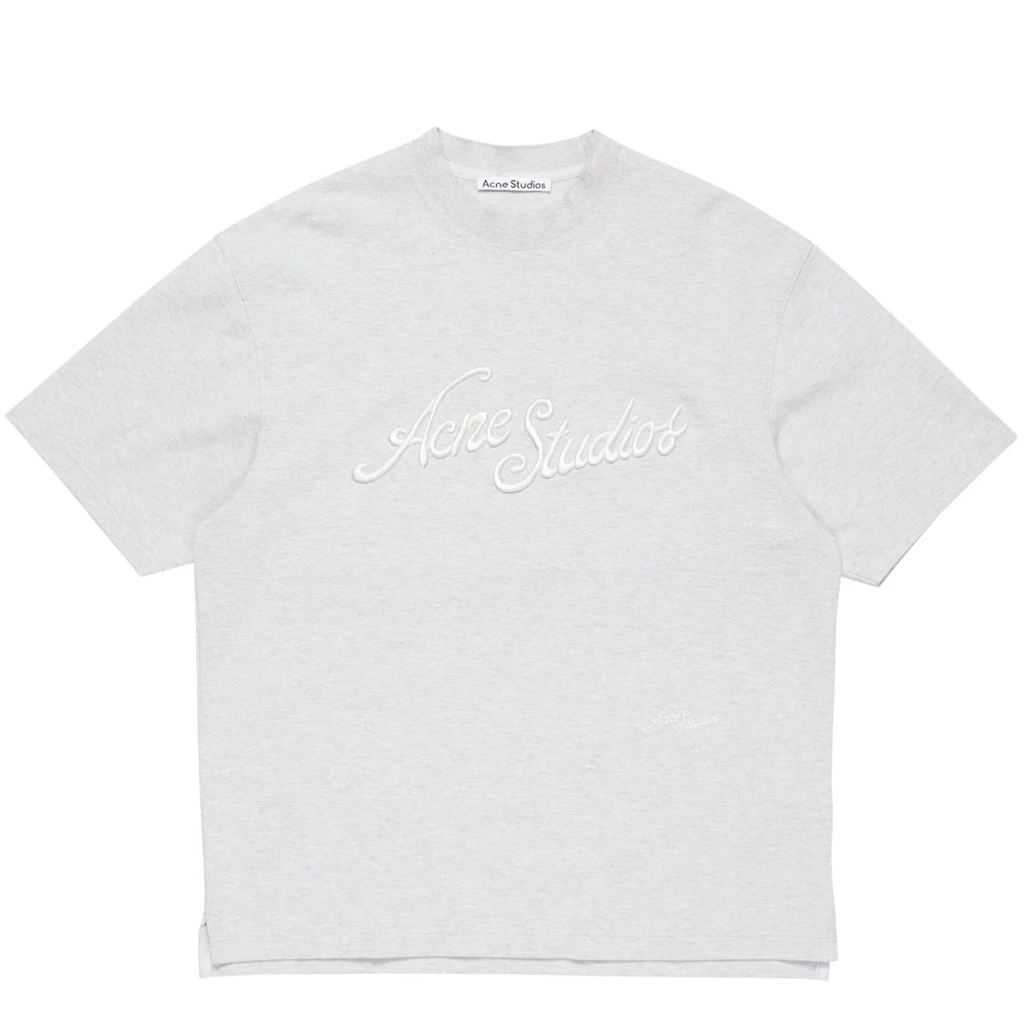 Футболки Acne Studios Relaxed fit logo T-shirt "Pale Grey" | Farsel