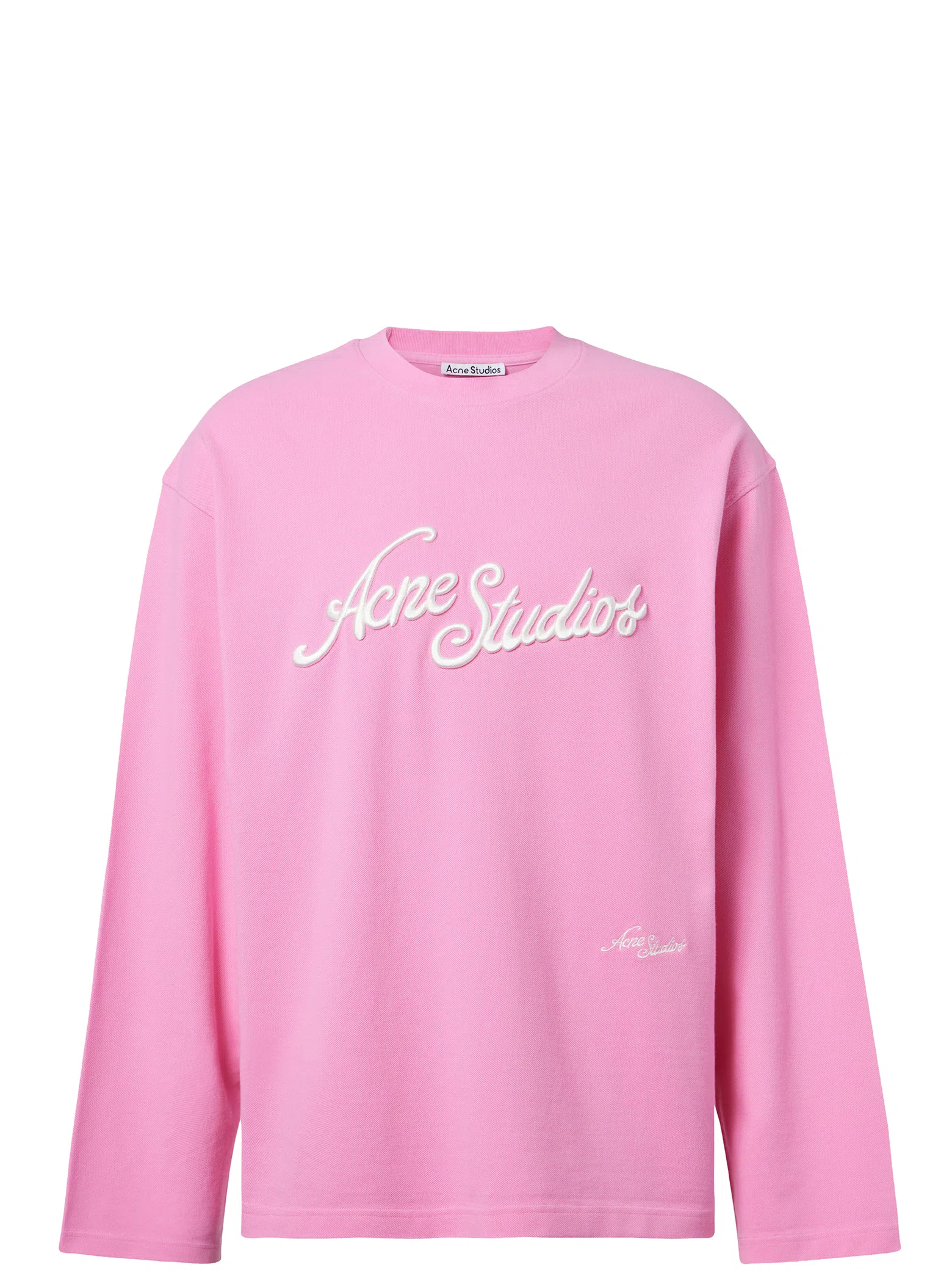 Лонгсливы Acne Studios Logo Cotton Jersey T-shirt "Bubble Pink" | Farsel
