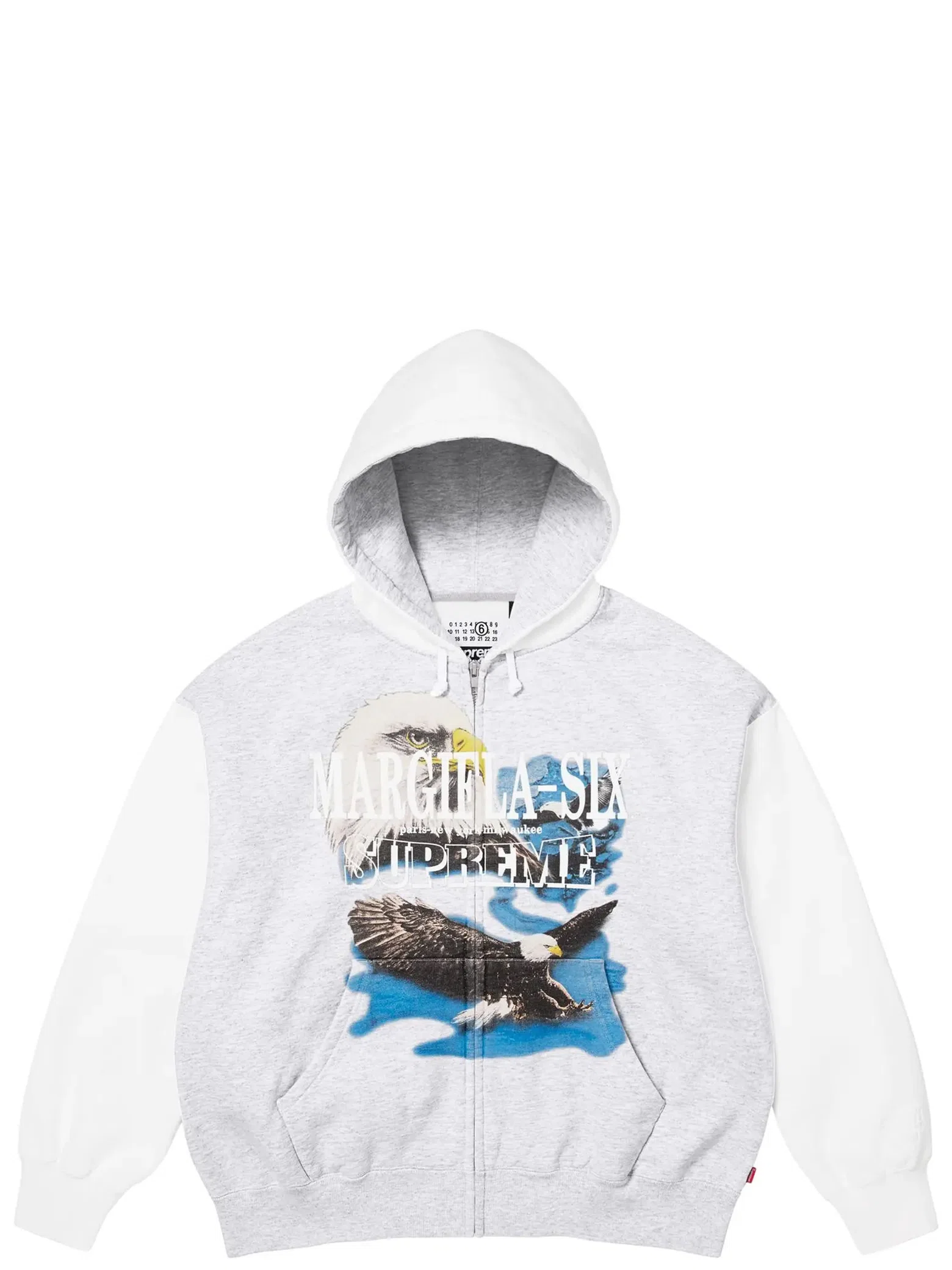 Худи Supreme SS26 MM6 Maison Margiela x Eagle Zip Up Hooded Sweatshirt "Ash Grey" | Farsel