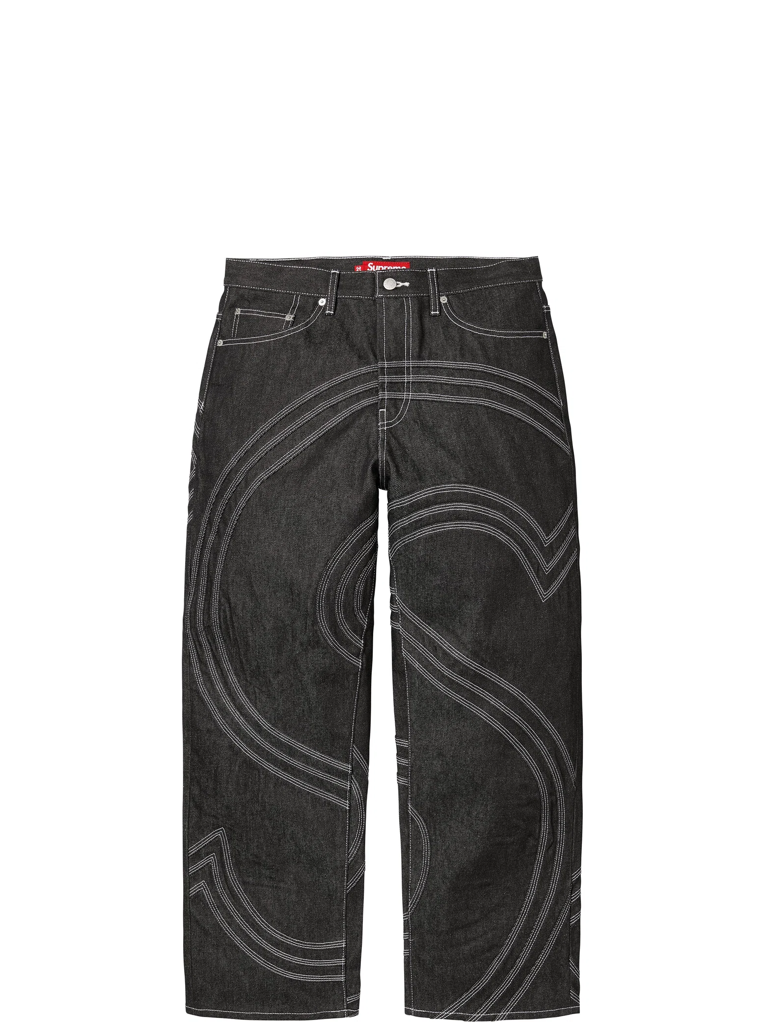 Джинсы Supreme SS25 S Logo Rigid Baggy Jean "Rigid Black" | Farsel