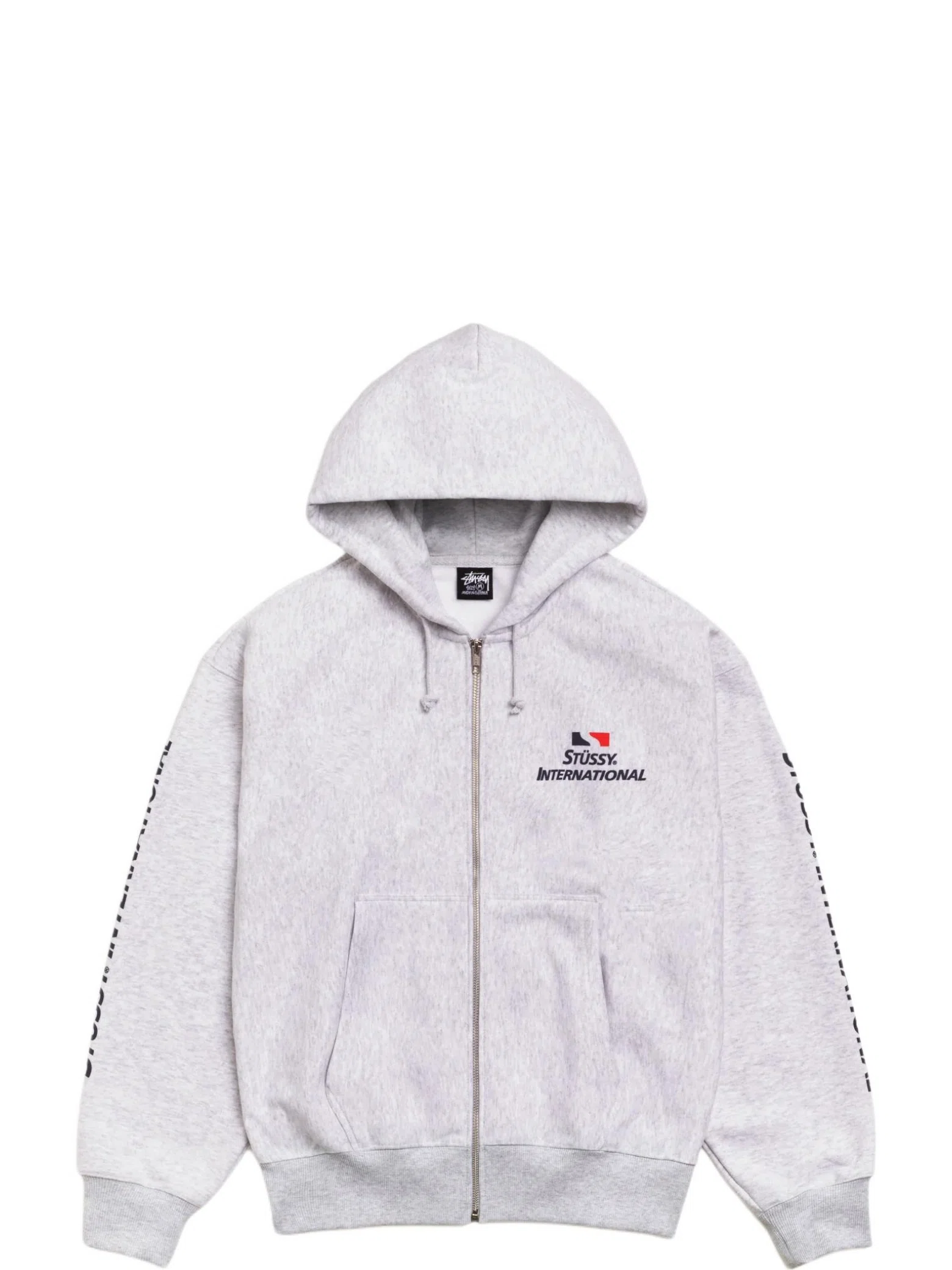 Худи Stussy International Zip Hoodie "Ash Heather" | Farsel