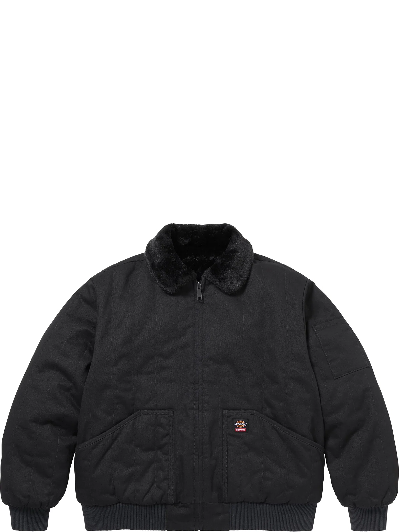Куртки Supreme FW25 Dickies Reversible Quilted Faux Fur Work Jacket "Black" | Farsel