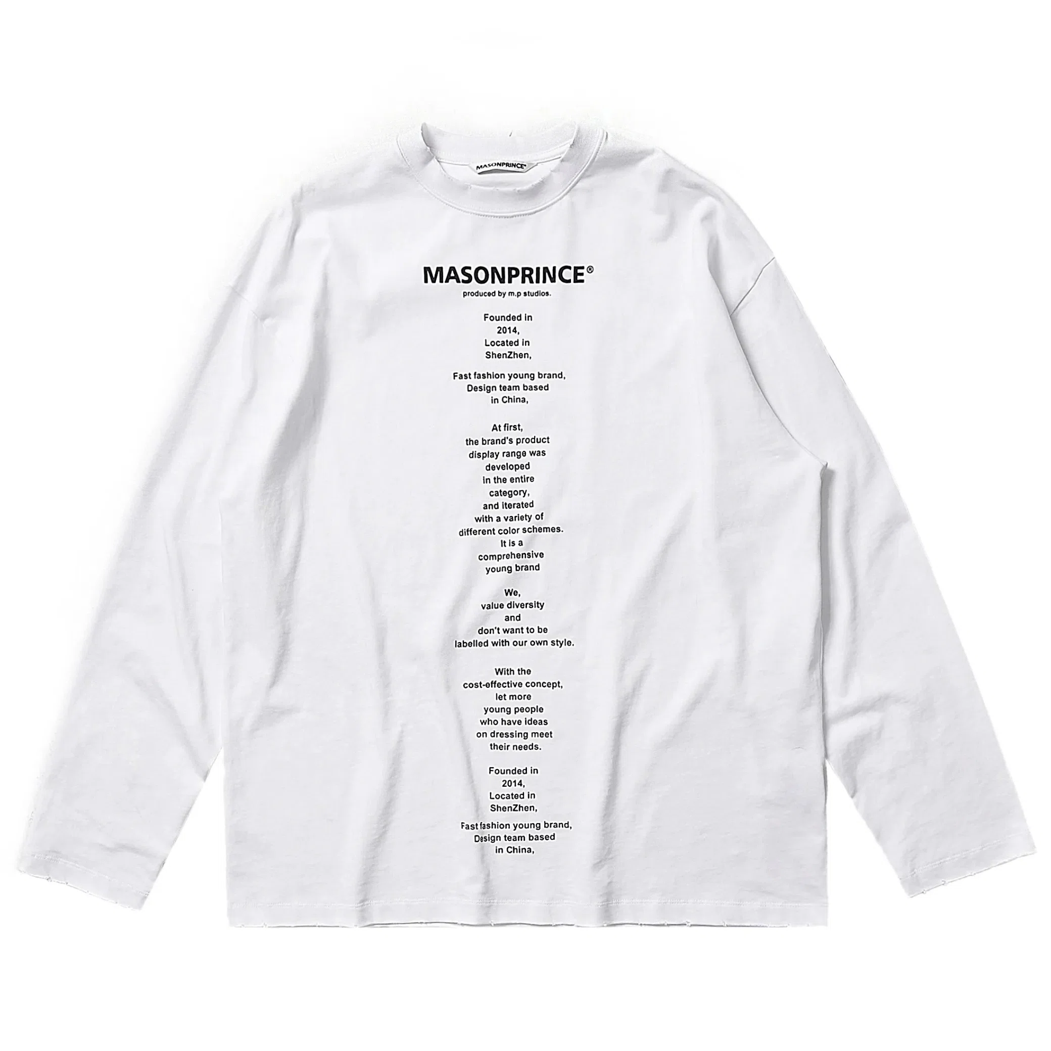 Лонгсливы MASONPRINCE All-Over Print Tee "White" | Farsel