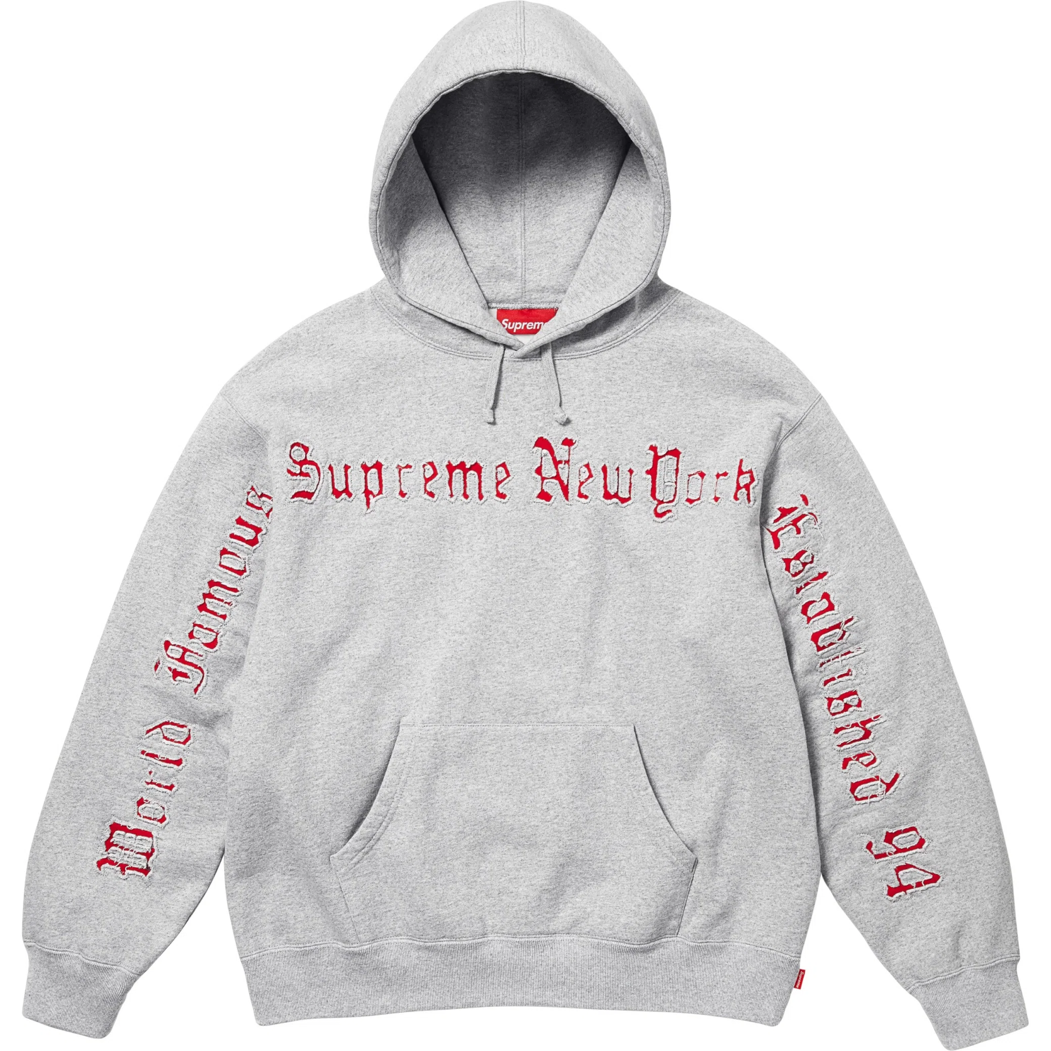  Supreme SS25 Contrast Cutout Hooded Sweatshirt "Heather Grey" | Farsel