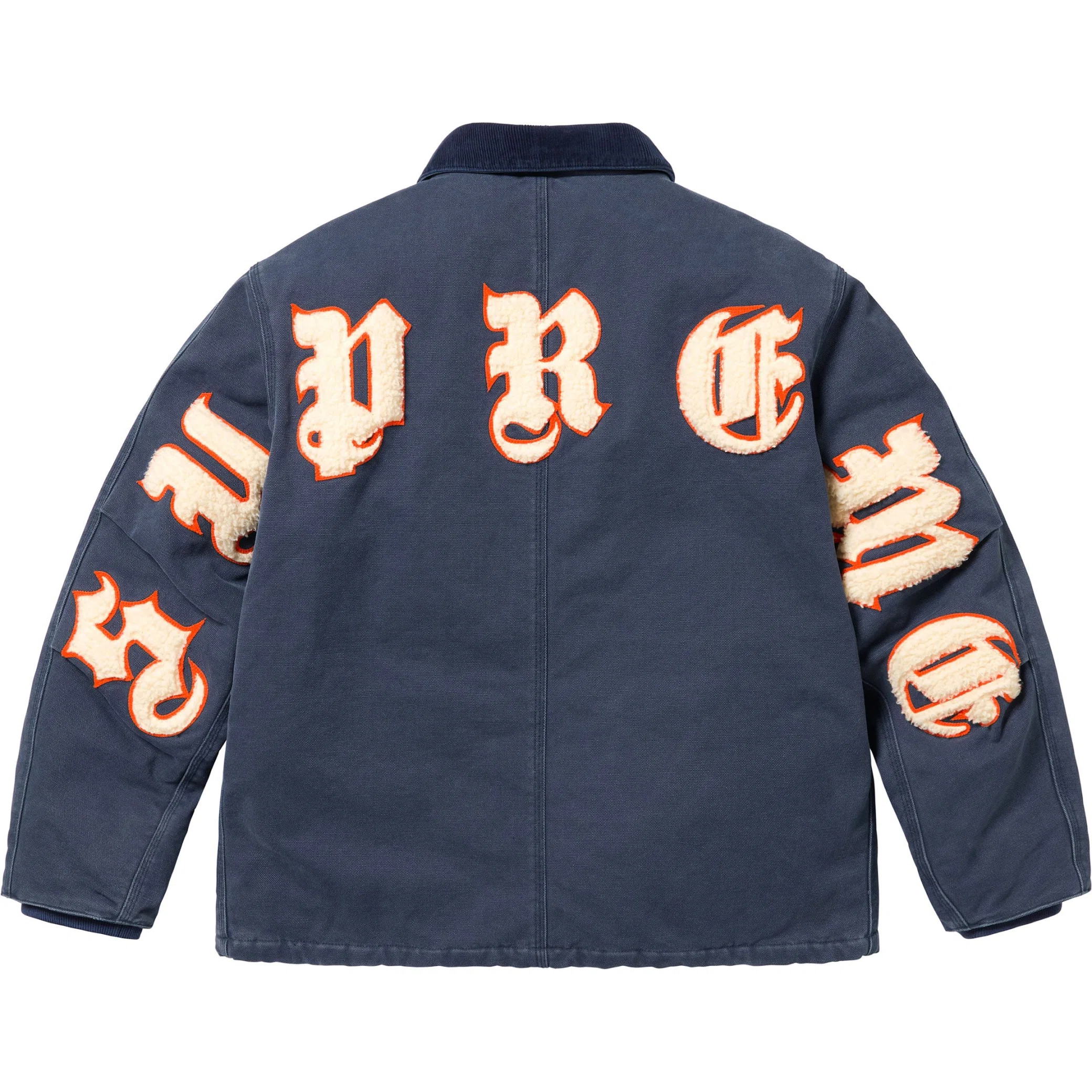 Куртки Supreme SS25 Old English Canvas Work Jacket "Navy" | Farsel