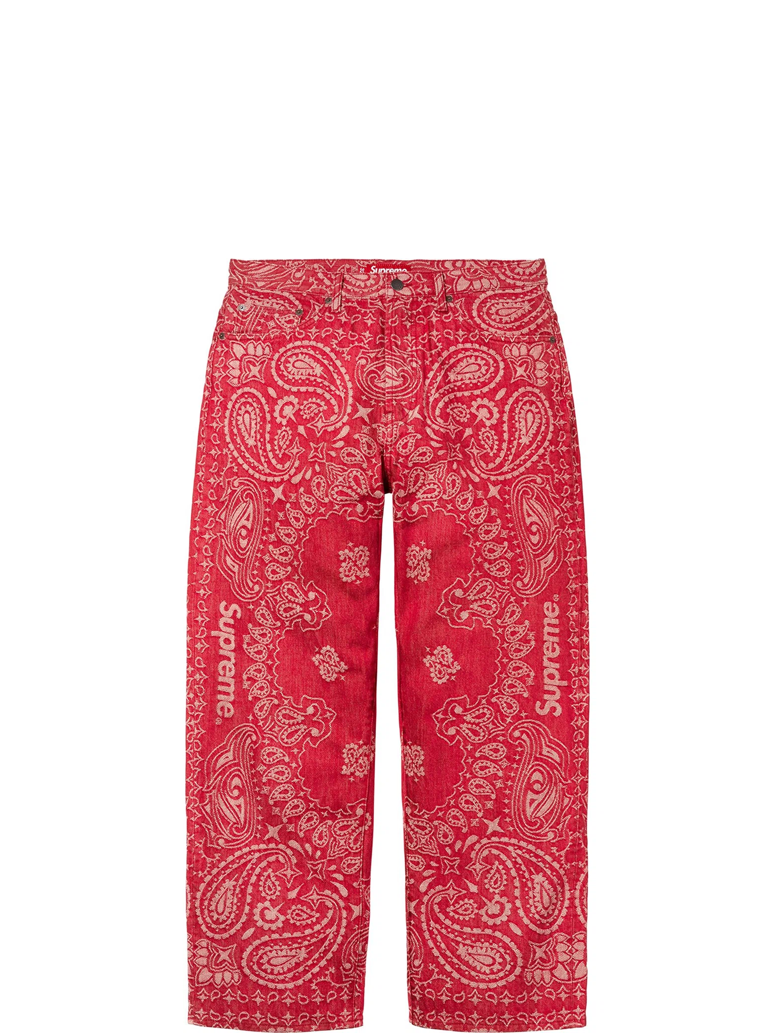 Джинсы Supreme SS25 Bandana Jacquard Baggy Jean "Red" | Farsel