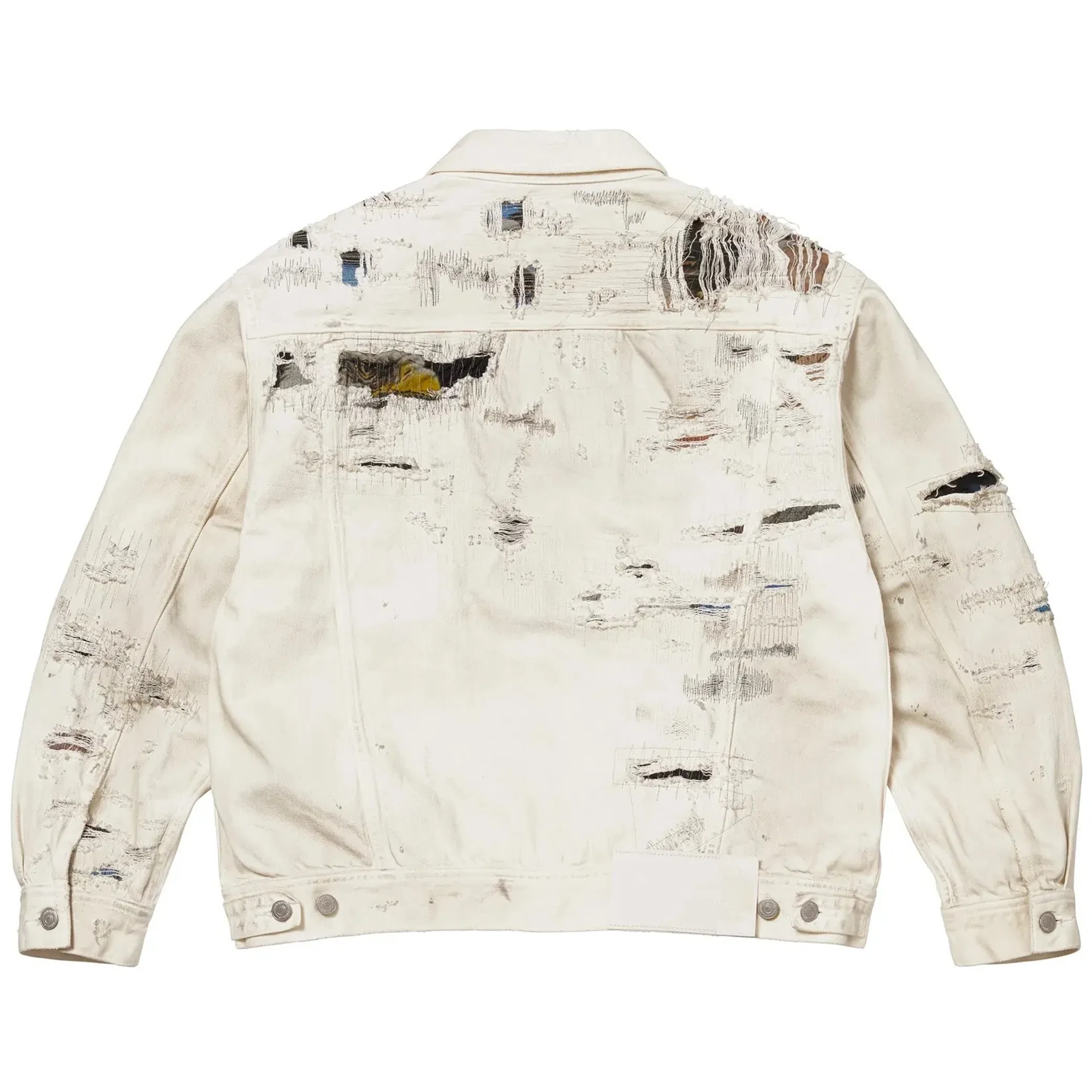 Куртки Supreme MM6 Maison Margiela x Distressed Selvedge Denim Trucker Jacket "White" | Farsel