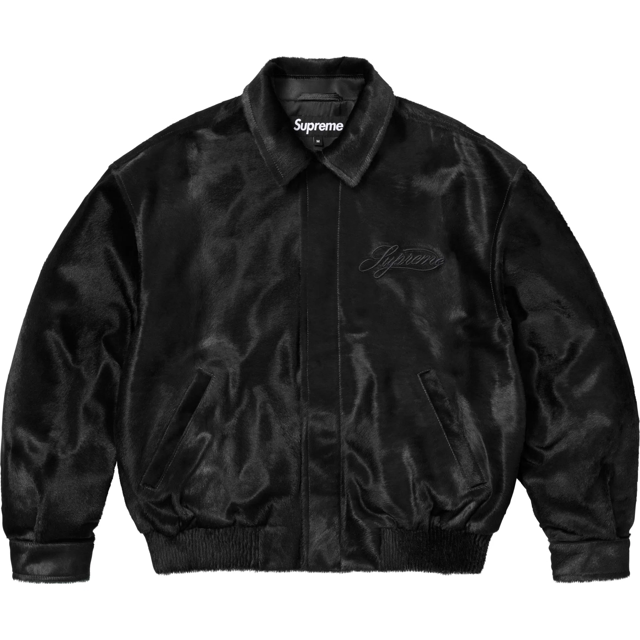  Supreme SS25 Ponyhair Varsity Jacket "Black" | Farsel