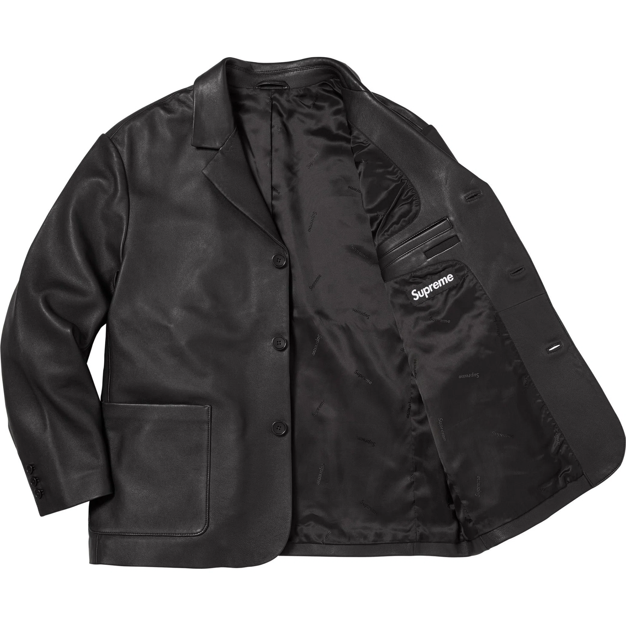 Куртки Supreme FW25 Leather Blazer "Black" | Farsel