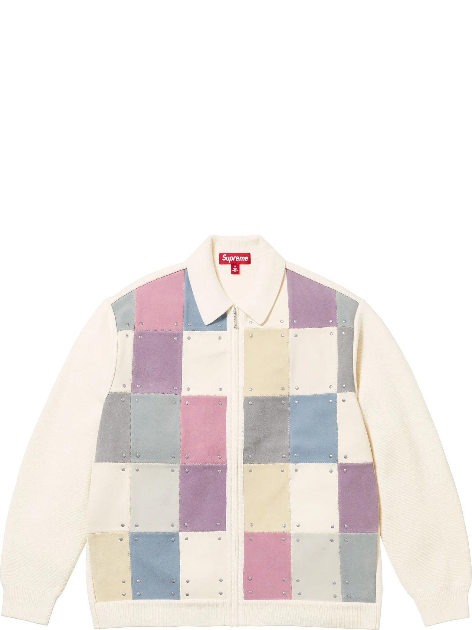 Кардиганы Supreme FW25 Studded Suede Zip Up Cardigan "Multicolor" | Farsel