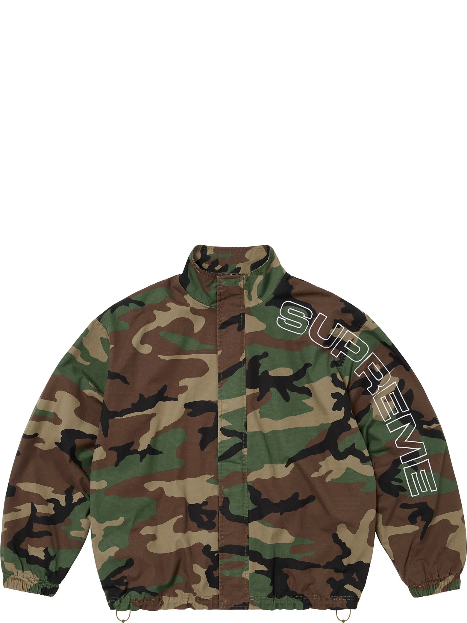 Куртки Supreme FW25 Spellout Embroidered Ripstop Track Jacket "Woodland Camo" | Farsel