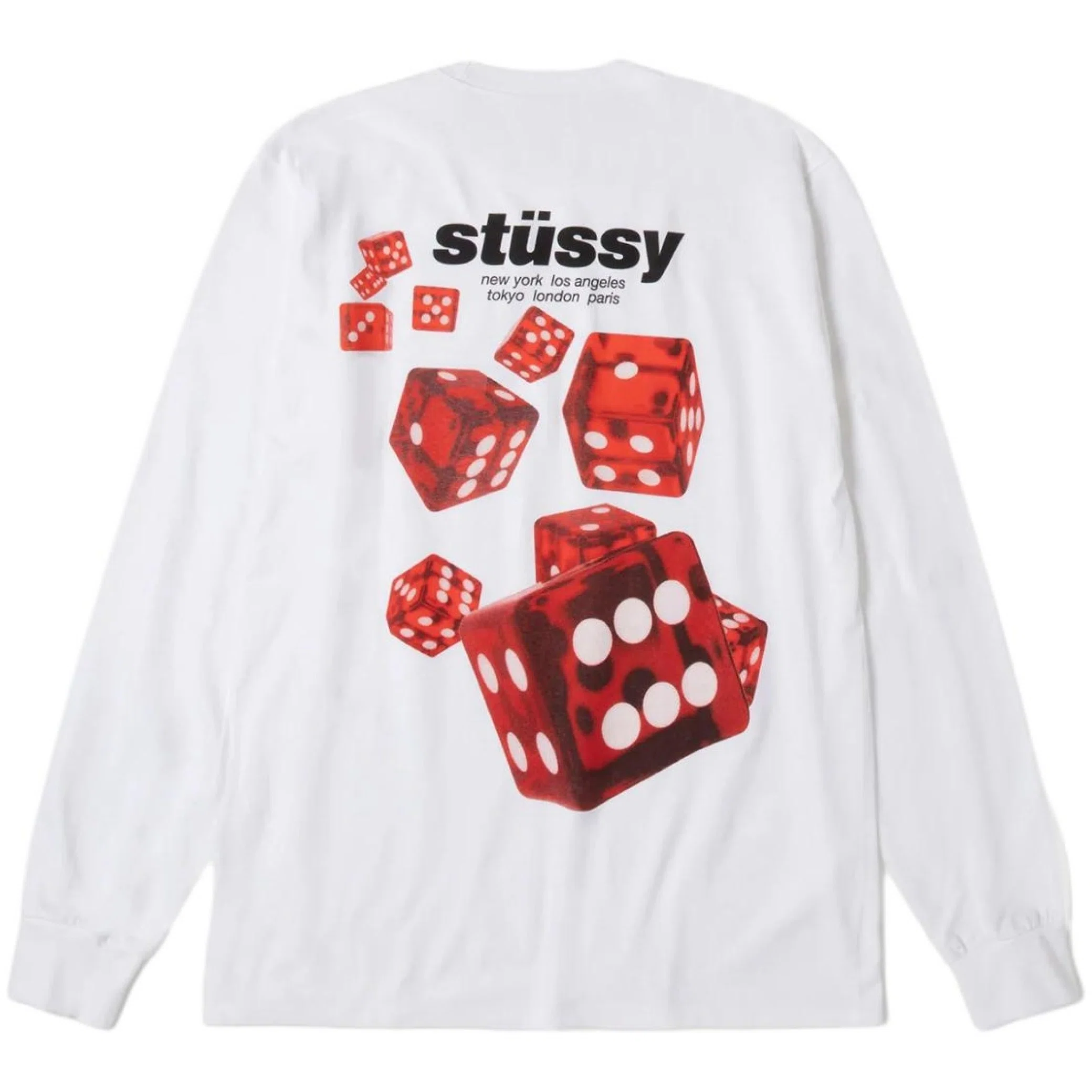 Свитшоты Stussy Rollers Long-Sleeve Tee "White" | Farsel