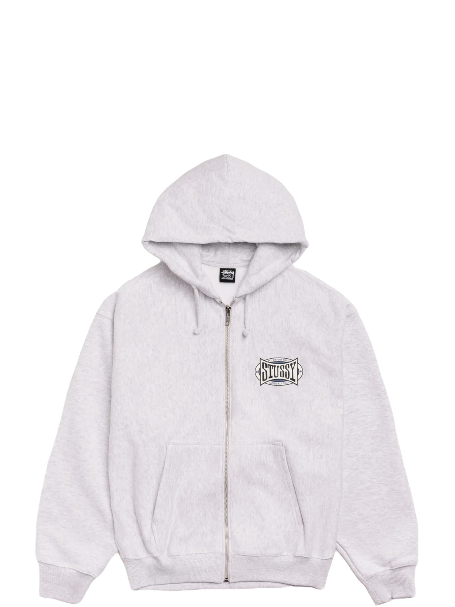 Худи Stussy Champion Oval Zip Hoodie "Ash Heather" | Farsel