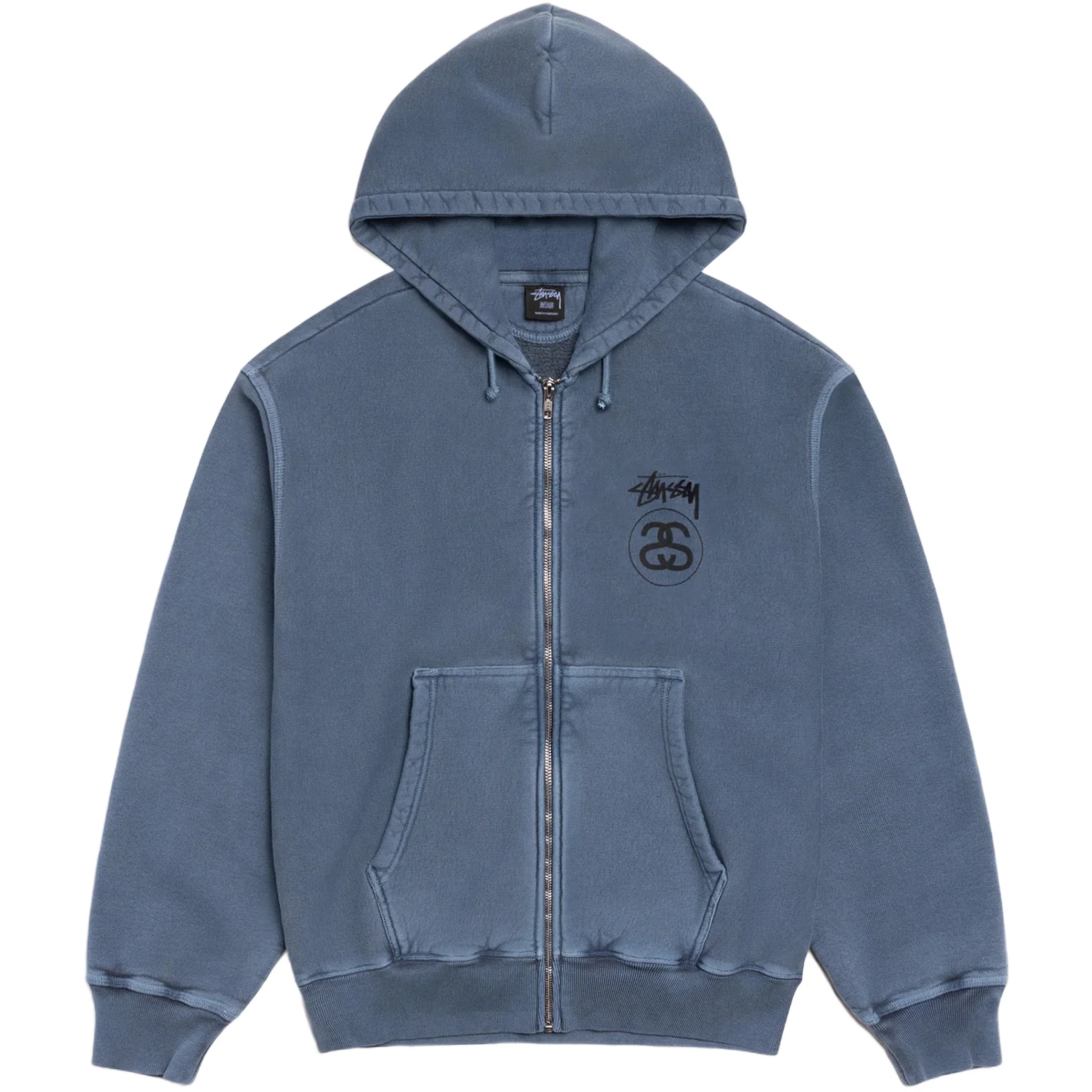 Худи Stussy Stock Link Zip Hoodie Pigment Dyed "Navy" | Farsel