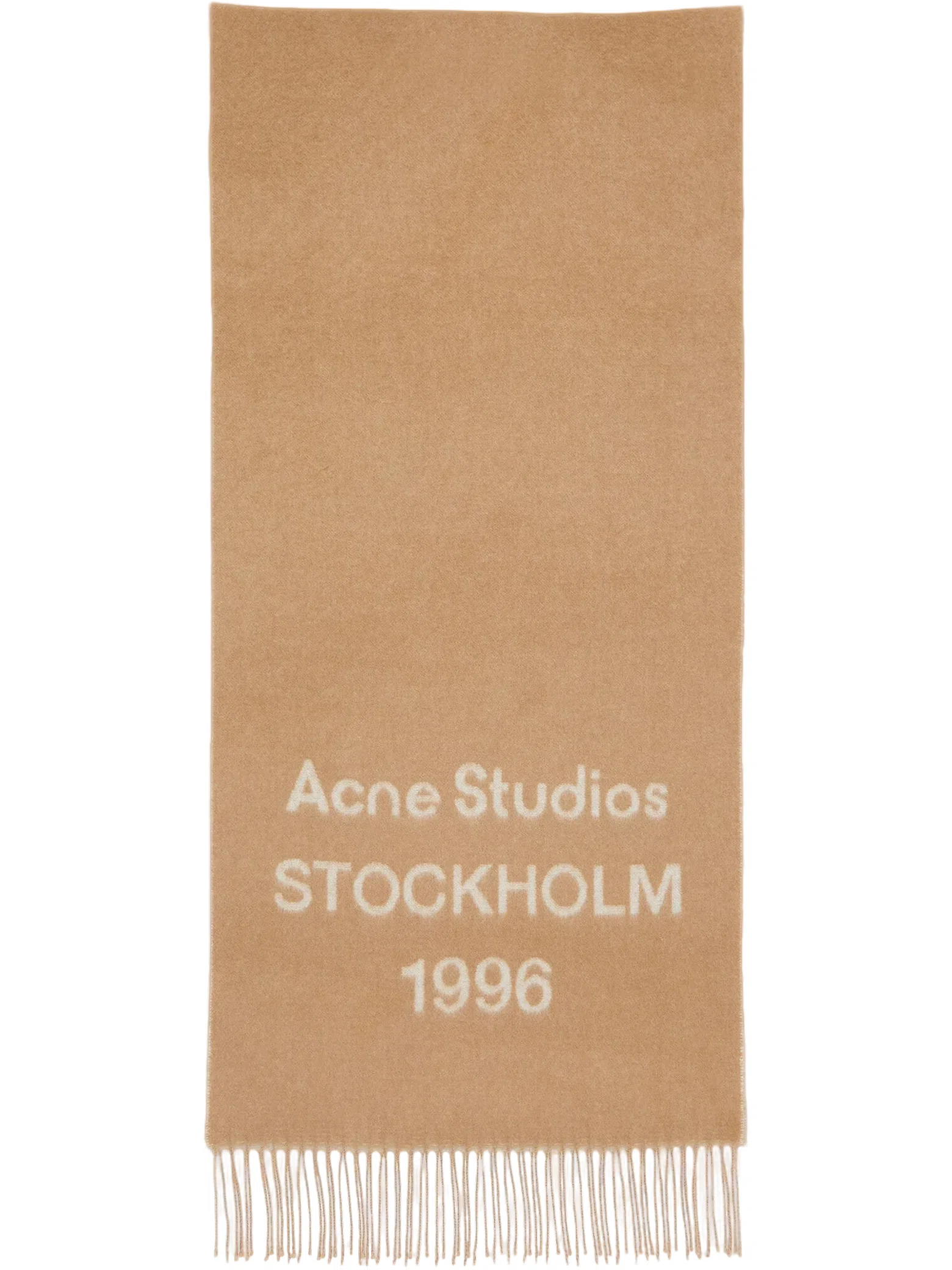 Шарфы Acne Studios Logo scarf Wide "Camel / ecru" | Farsel