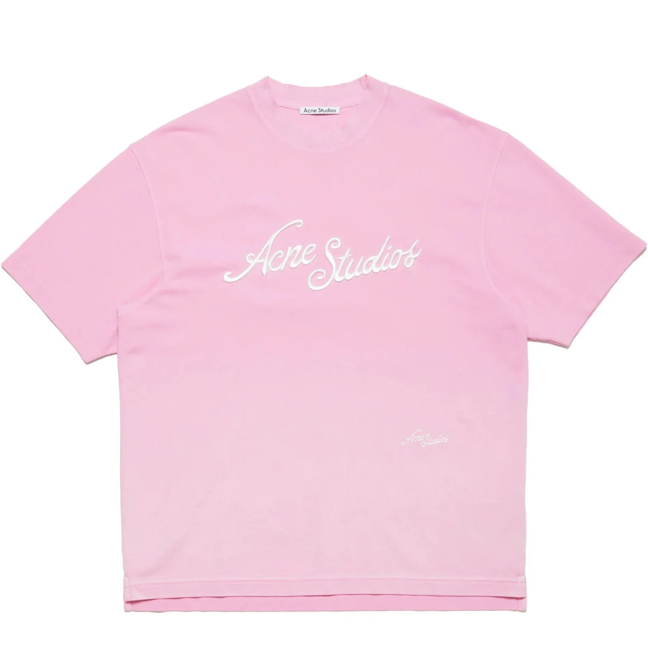 Футболки Acne Studios Relaxed fit logo T-shirt "Bubble Pink" | Farsel