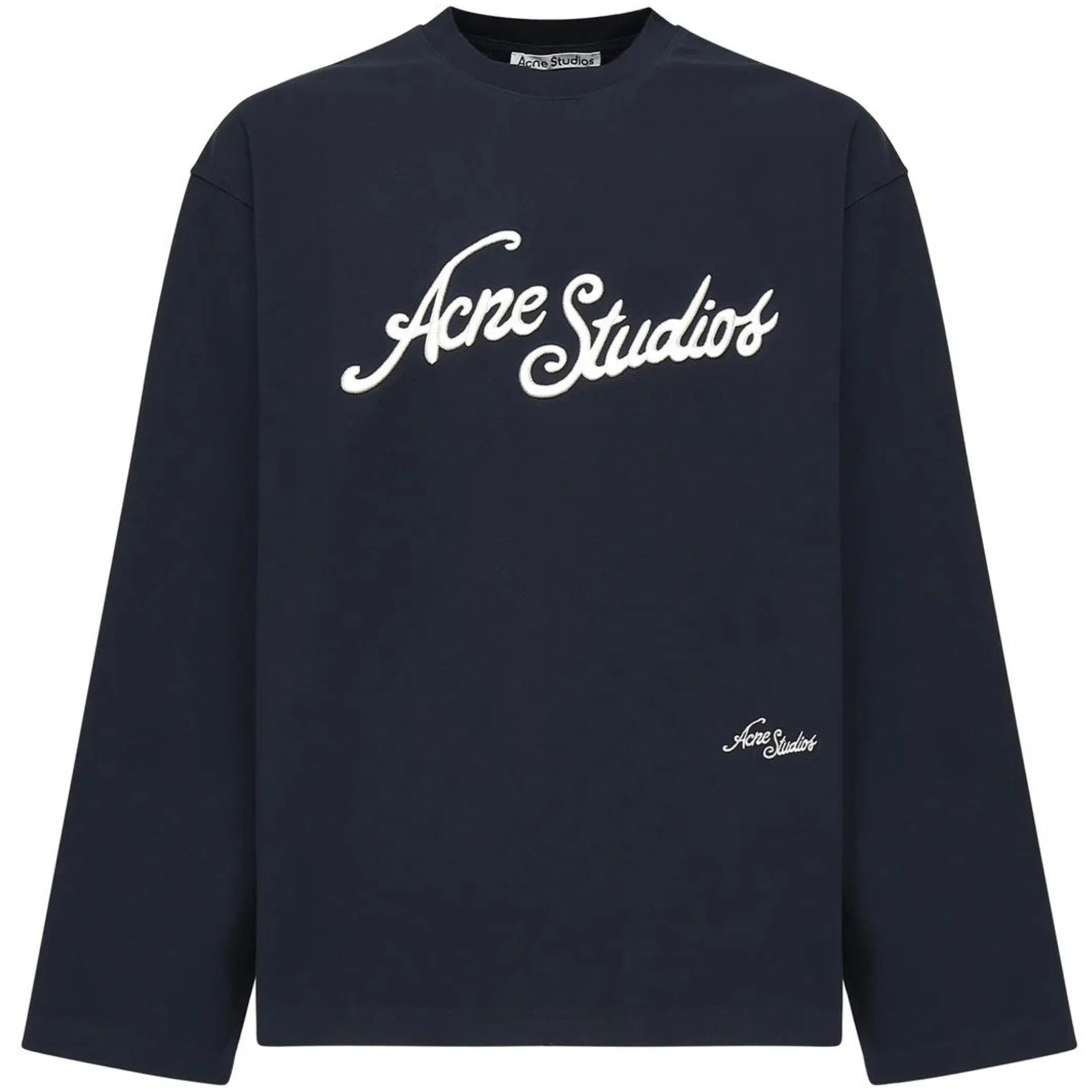 Лонгсливы Acne Studios Logo Relaxed Fit T-Shirt "Deep Blue" | Farsel