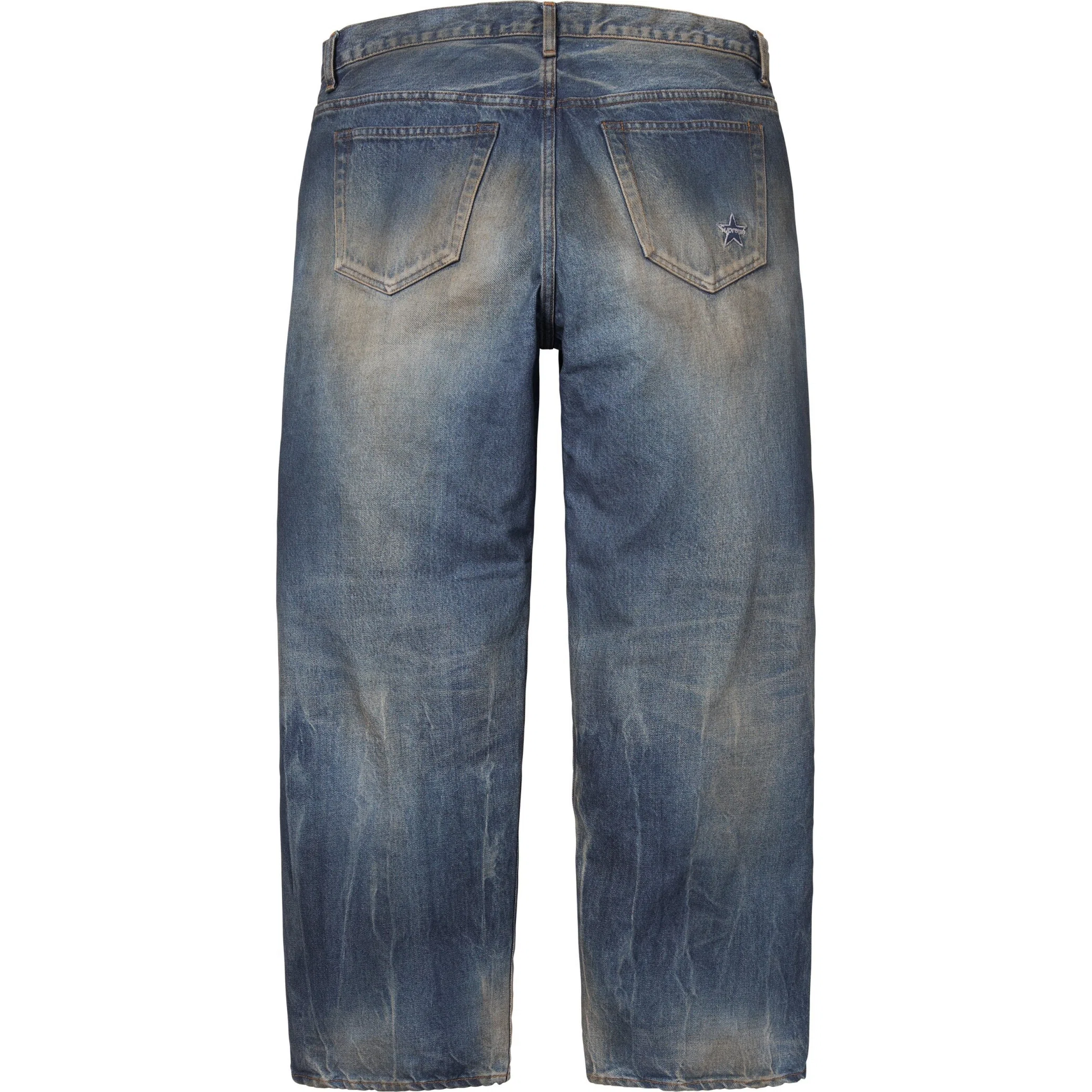 Supreme FW25 Distressed Loose Fit Selvedge Jean "Washed Indigo" | Farsel