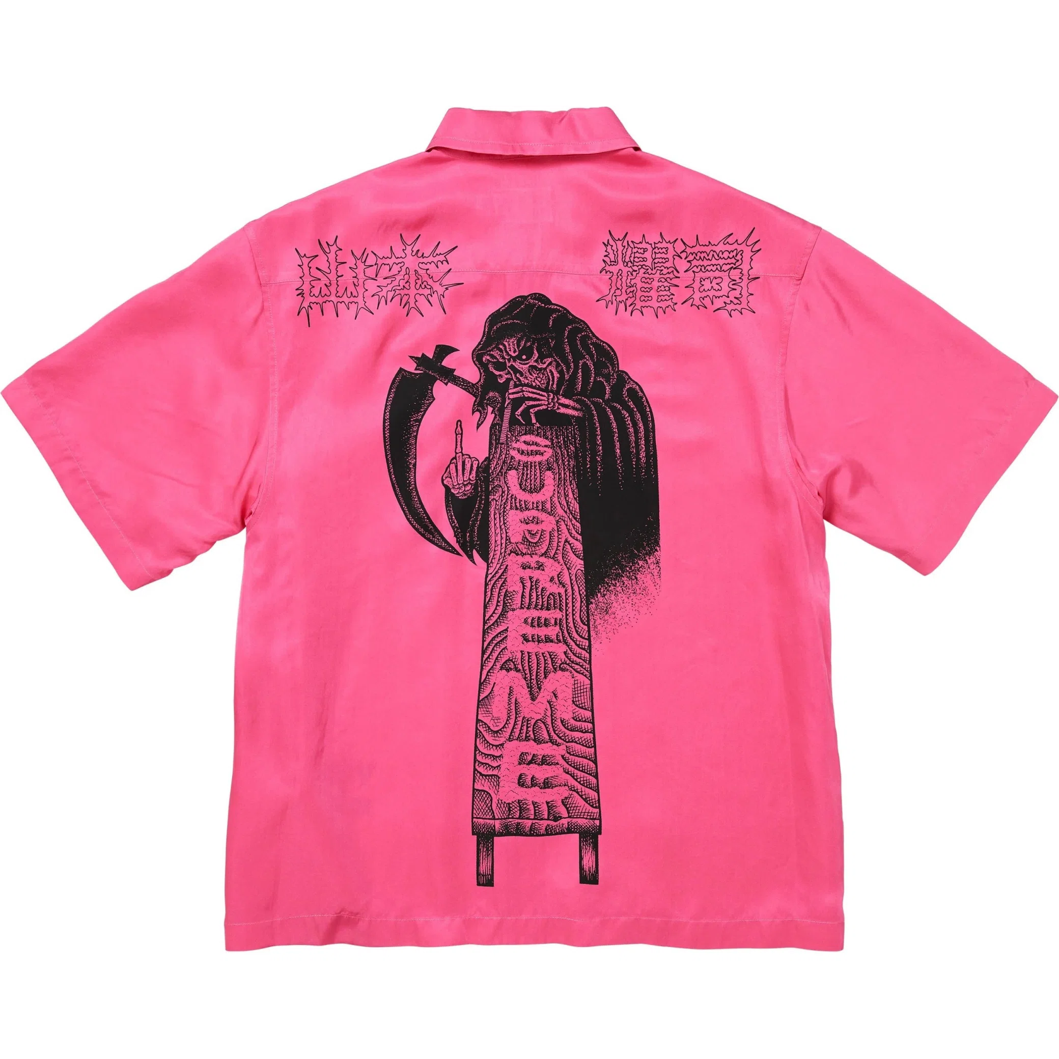  Supreme FW25 Y’s by Yohji Yamamoto Silk Zip Up S/S Shirt "Pink" | Farsel