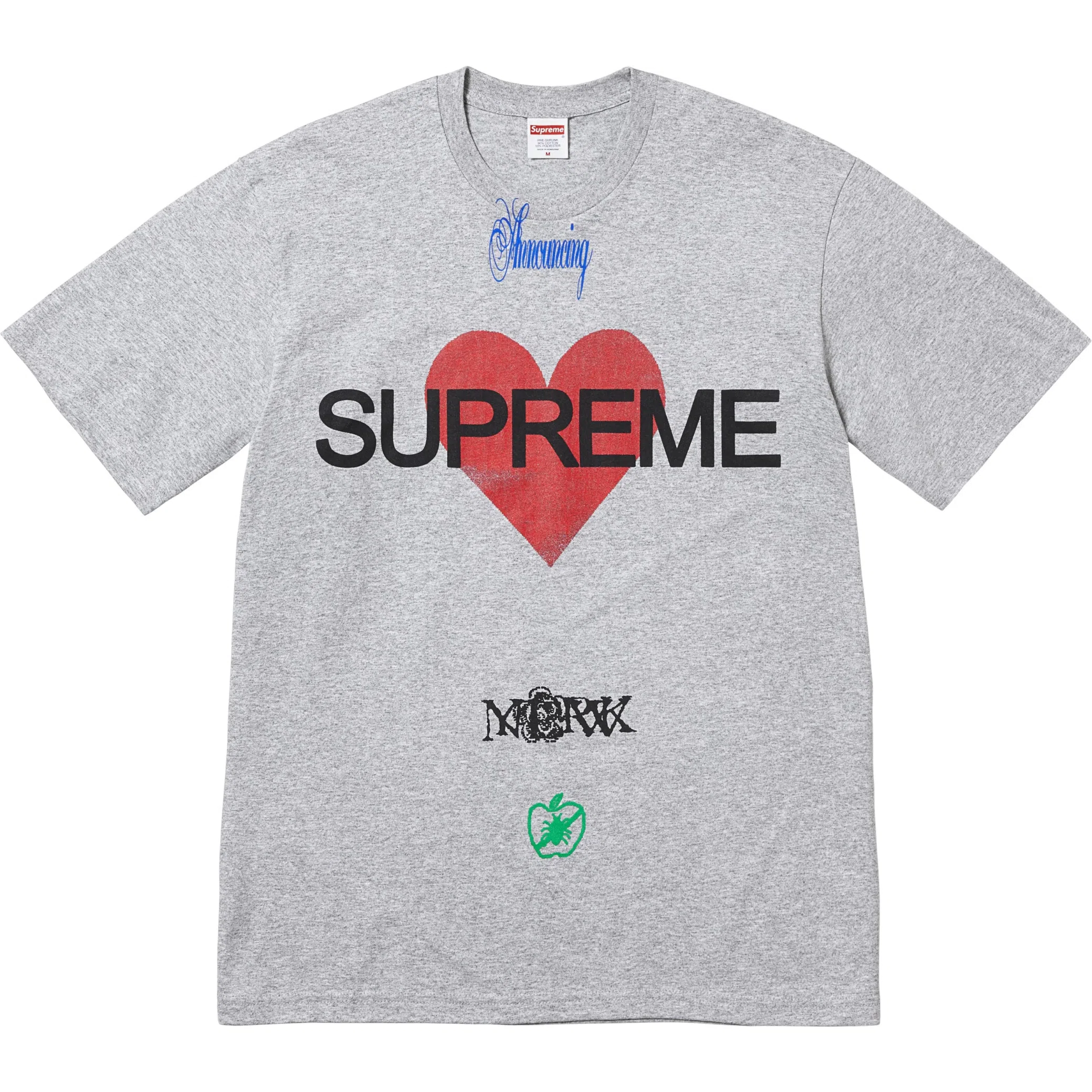 Футболки Supreme SS25 Announcing Tee "Heather Grey" | Farsel