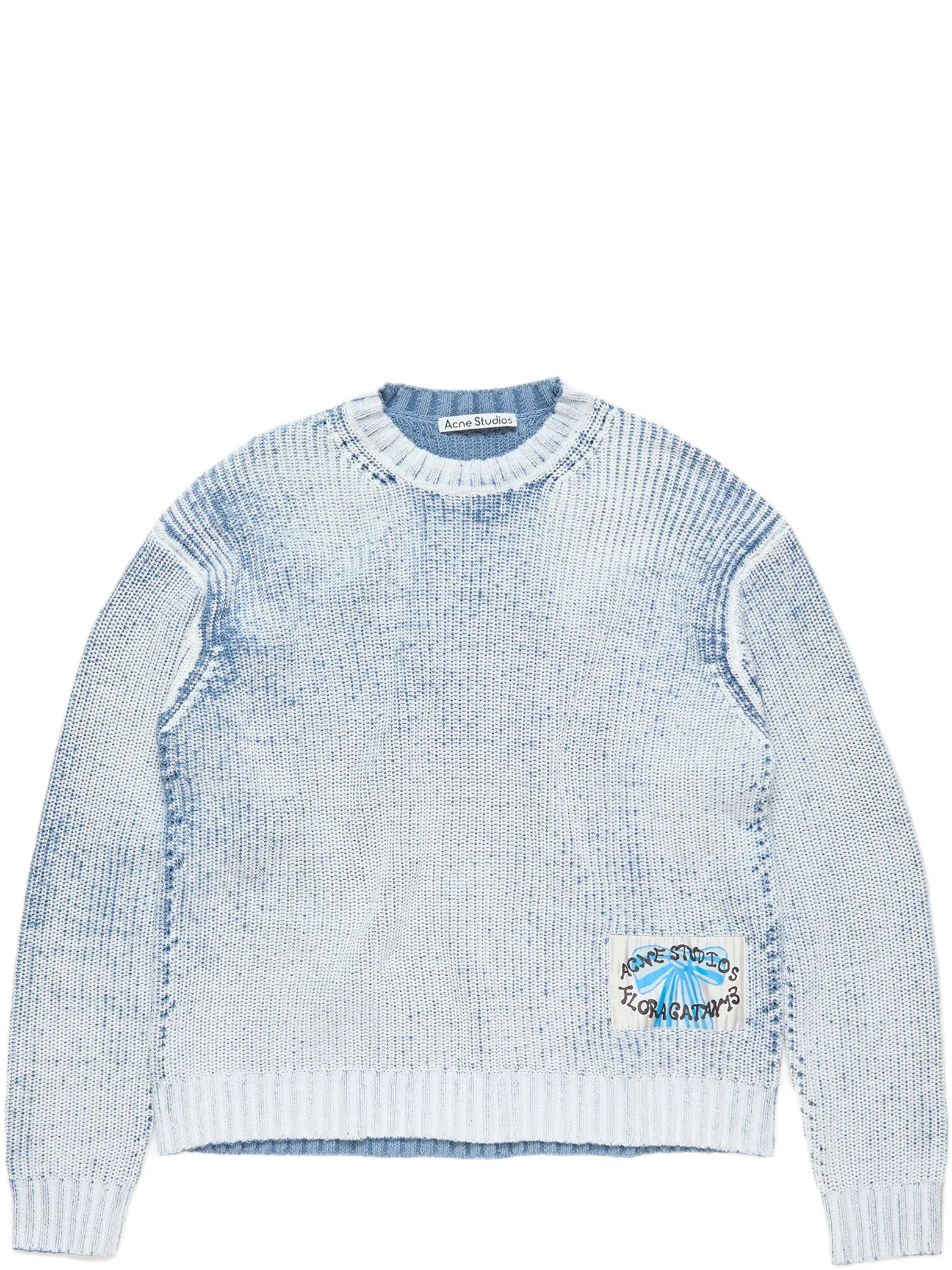 Свитеры Acne Studios Crew Neck Jumper "Denim Blue / White" | Farsel