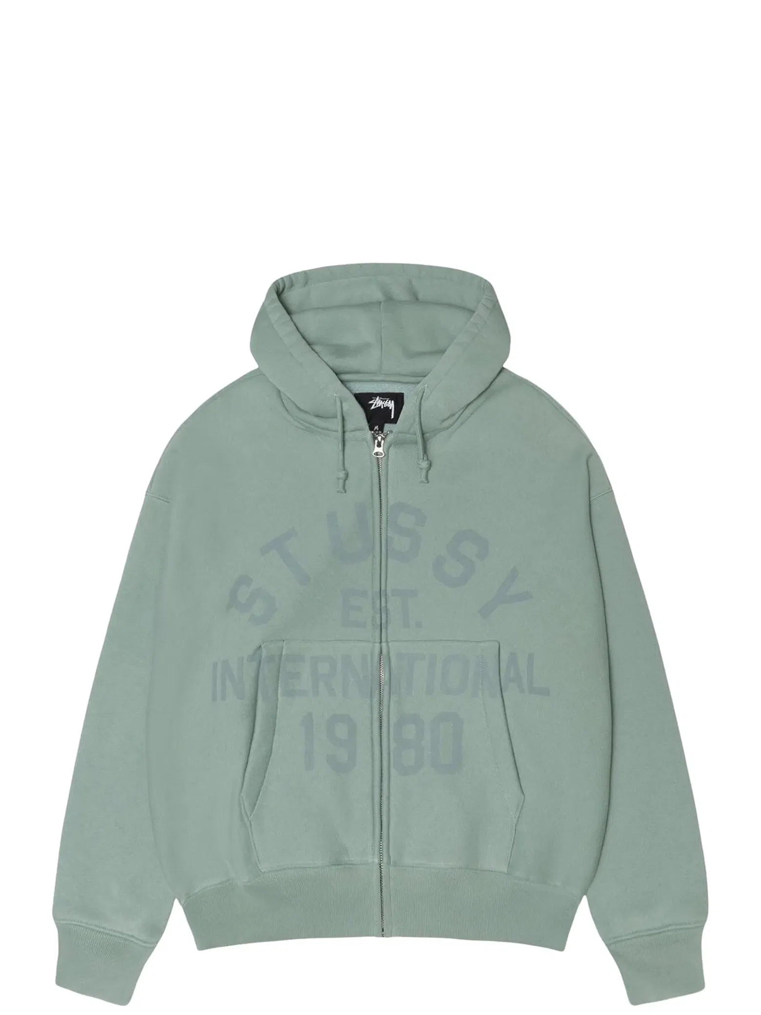 Худи Stussy Established Zip Hoodie "Grey Green" | Farsel