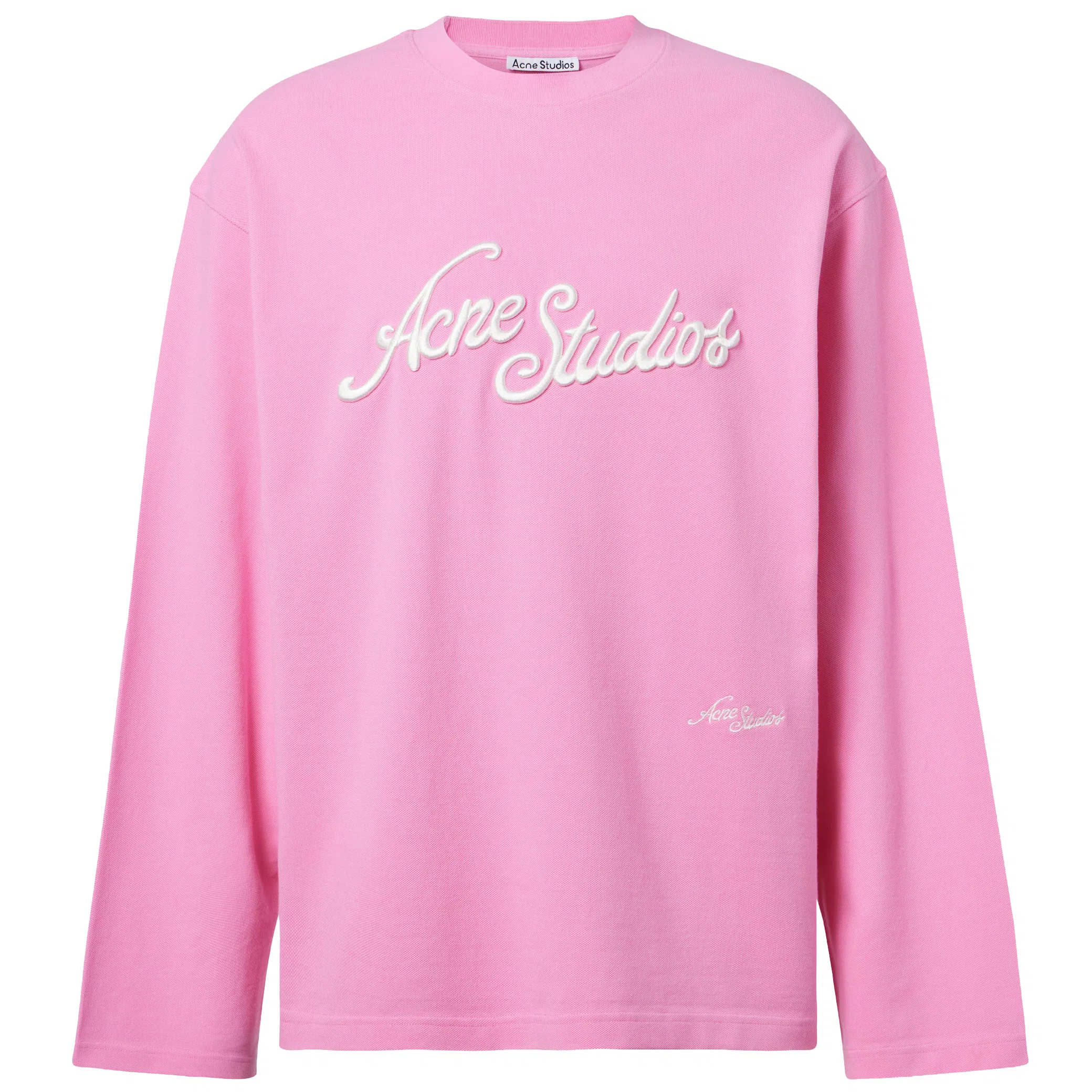 Лонгсливы Acne Studios Logo Cotton Jersey T-shirt "Bubble Pink" | Farsel