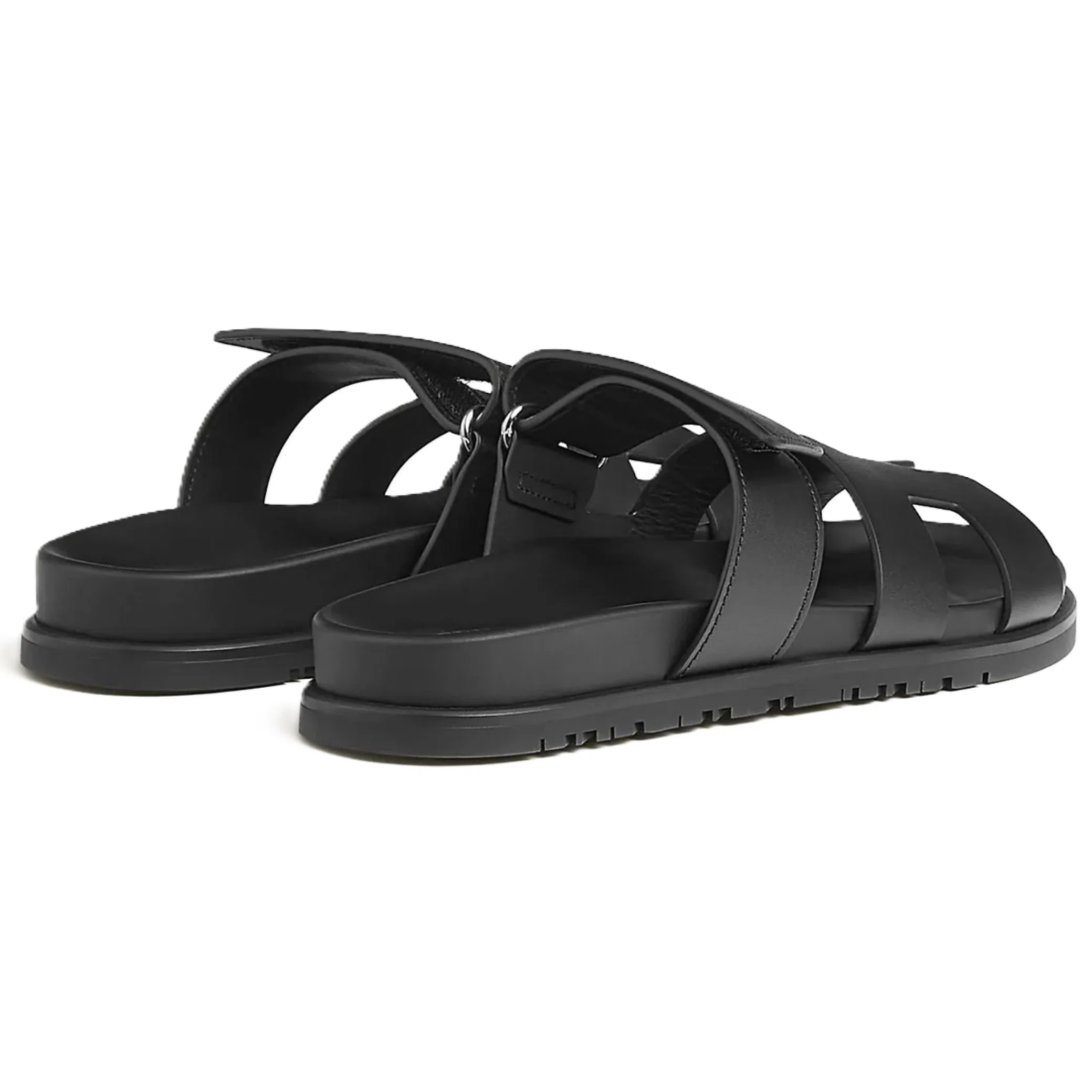  Hermes Chypre Sandal Calfskin Leather WMNS "Noir" | Farsel