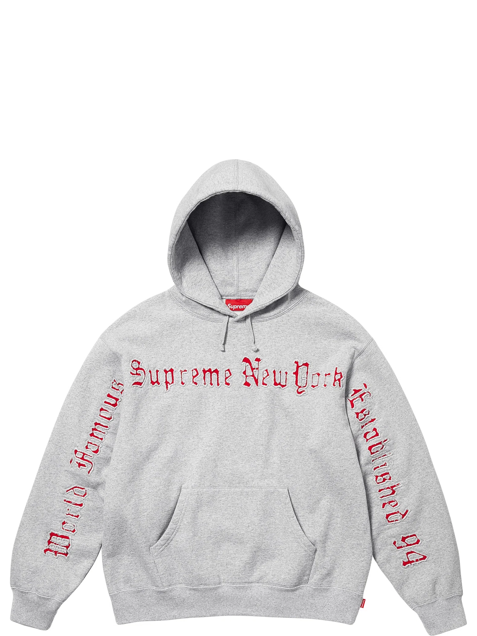 Худи Supreme SS25 Contrast Cutout Hooded Sweatshirt "Heather Grey" | Farsel