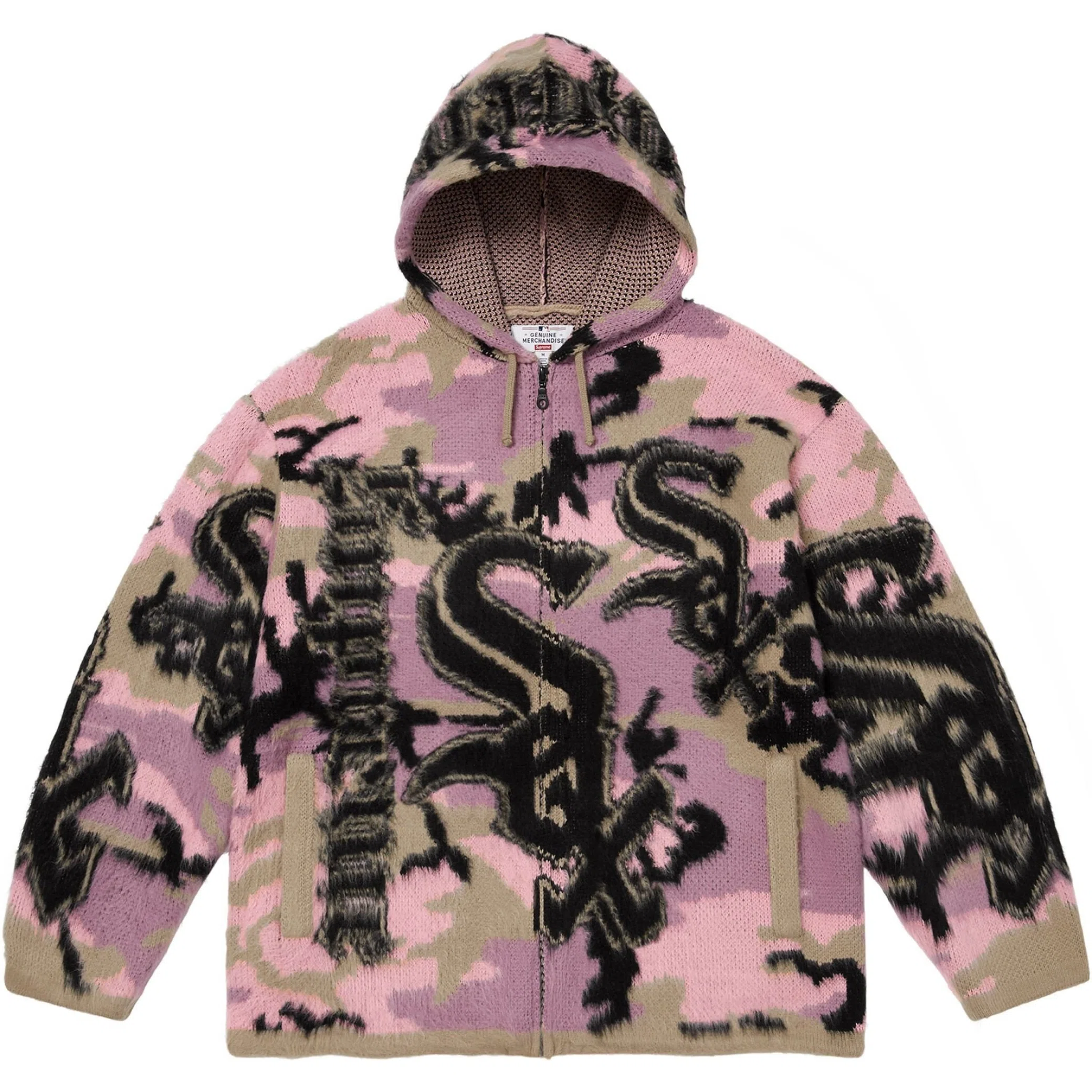 Худи Supreme FW25 Chicago White Sox Zip Up Hooded Sweater "Pink Camo" | Farsel