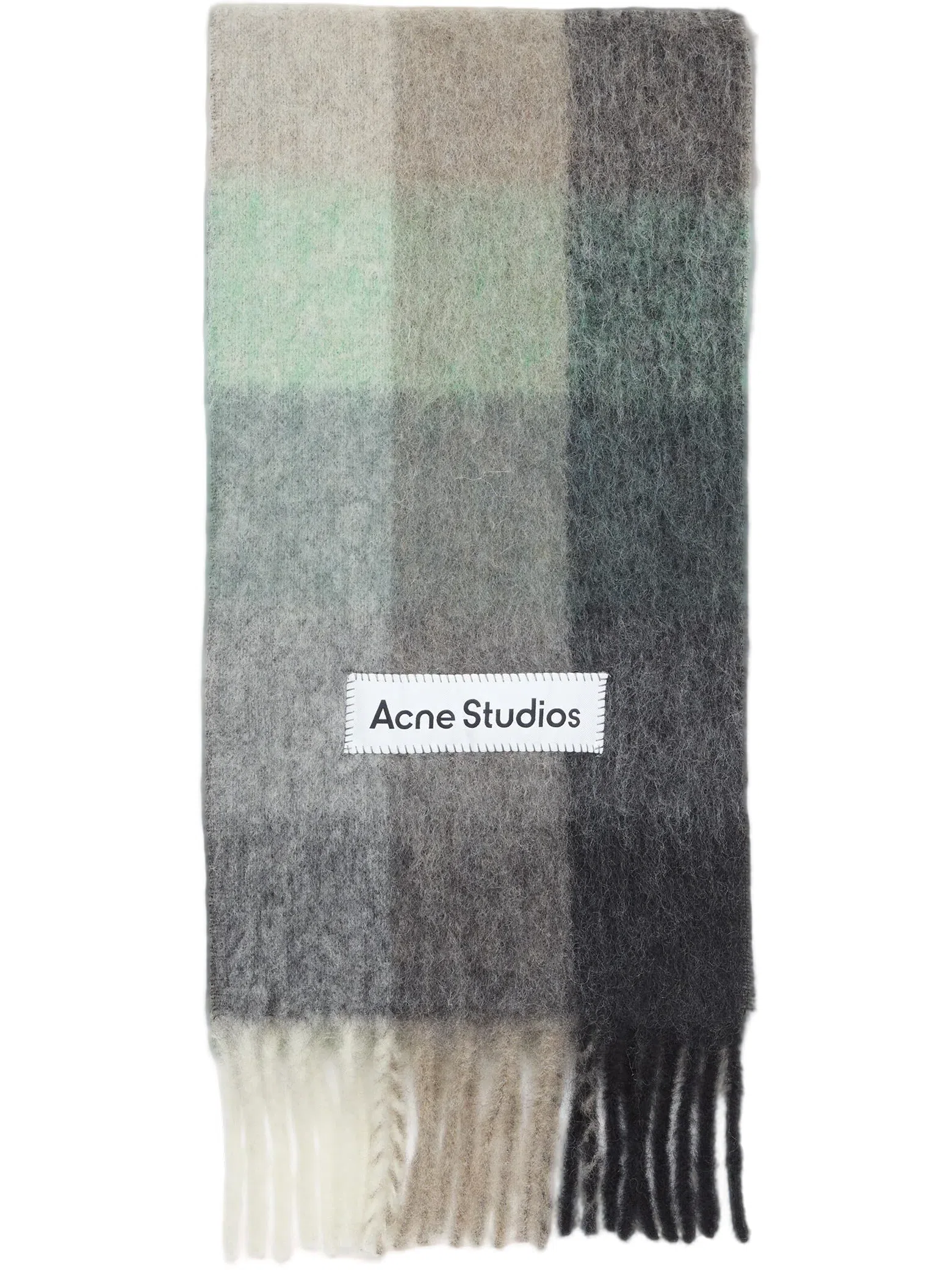 Шарфы Acne Studios Mohair Checked Scarf "Green / grey / black" | Farsel