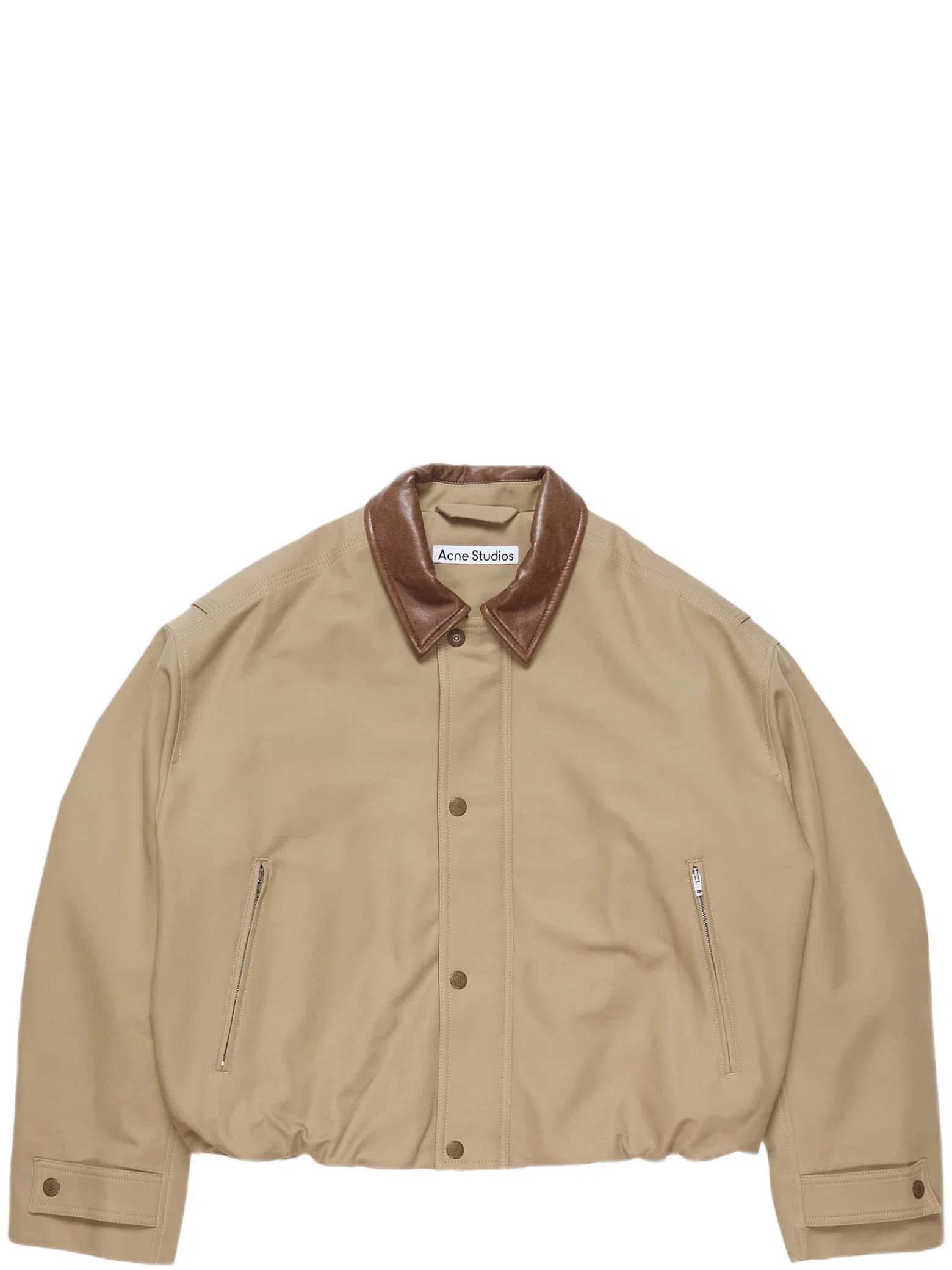 Куртки Acne Studios Bomber With Leather Collar "Khaki Beige" | Farsel