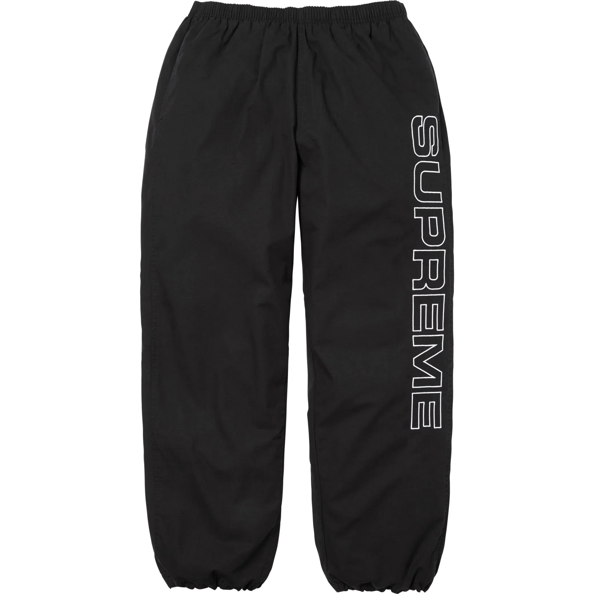 Штаны Supreme FW25 Spellout Embroidered Ripstop Track Pant "Black" | Farsel