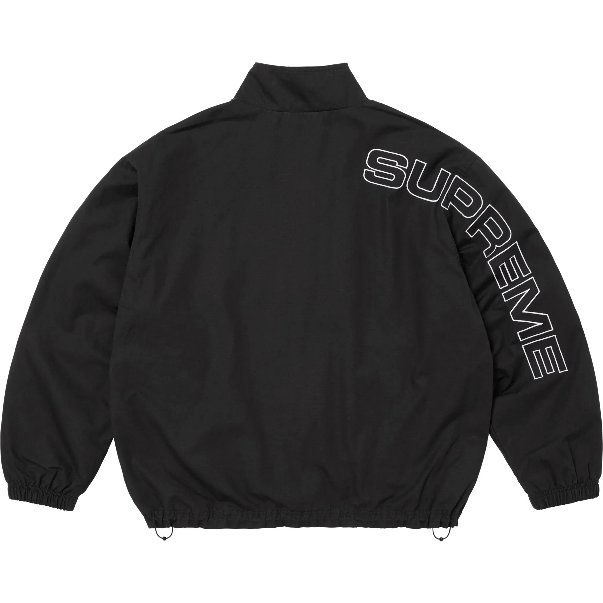 Куртки Supreme FW25 Spellout Embroidered Ripstop Track Jacket "Black" | Farsel
