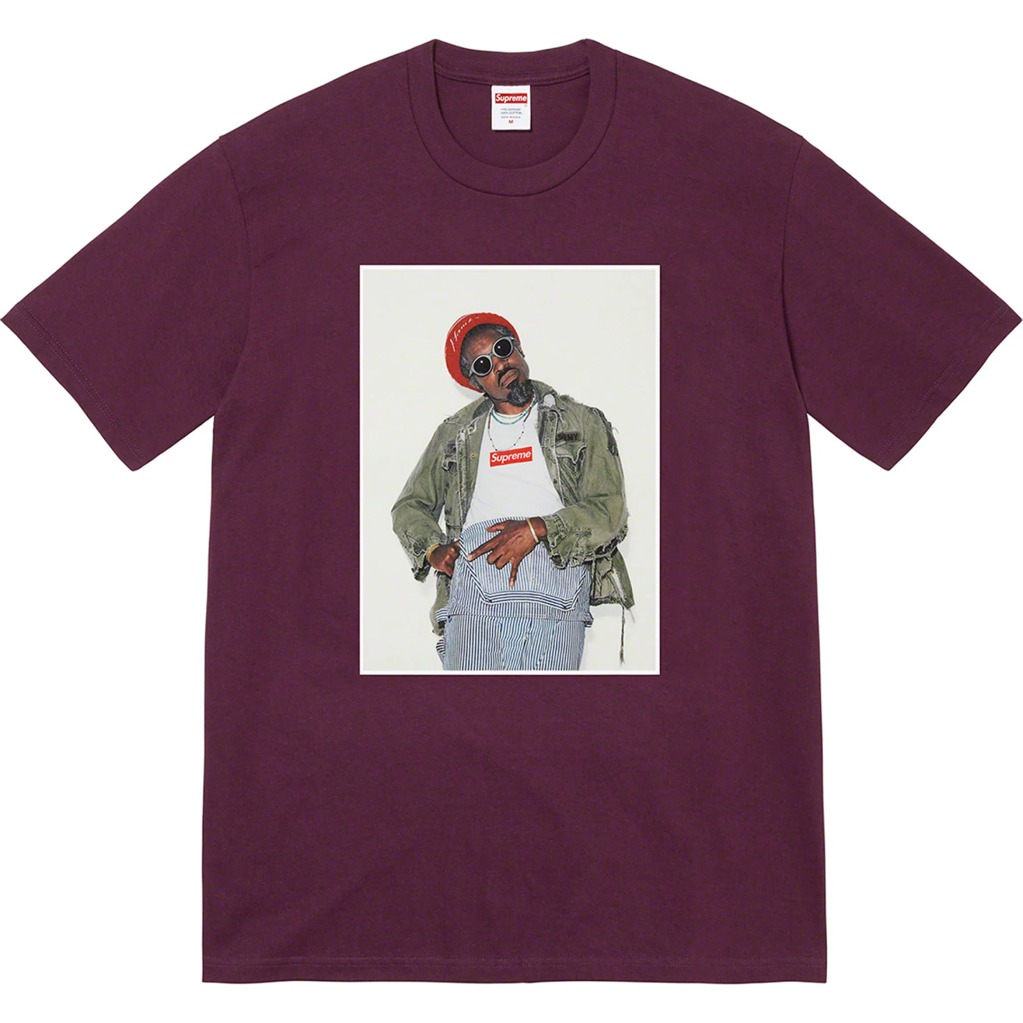 Футболки Supreme FW22 Week1 André 3000 Tee "Eggplant" | Farsel