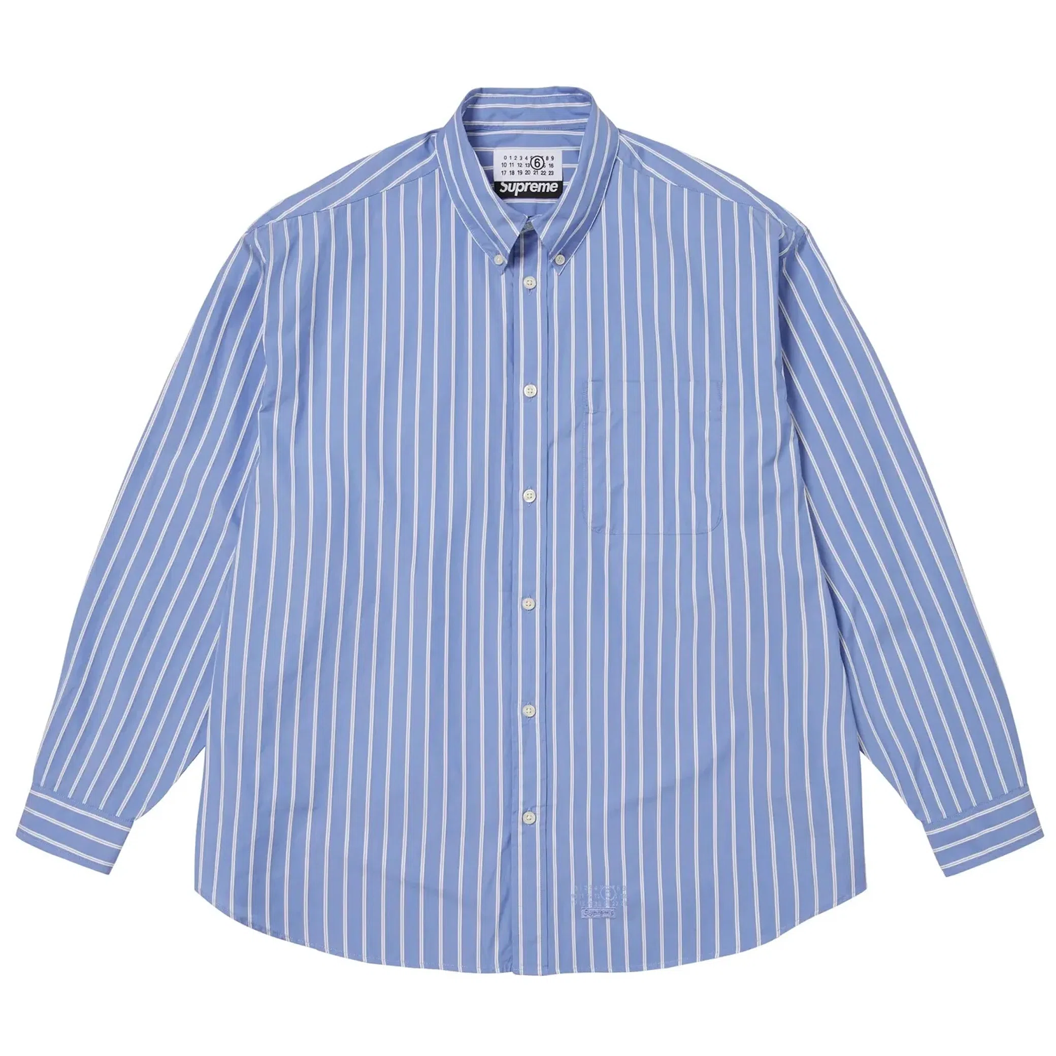 Рубашки Supreme MM6 Maison Margiela x Stripe Shirt "Blue" | Farsel