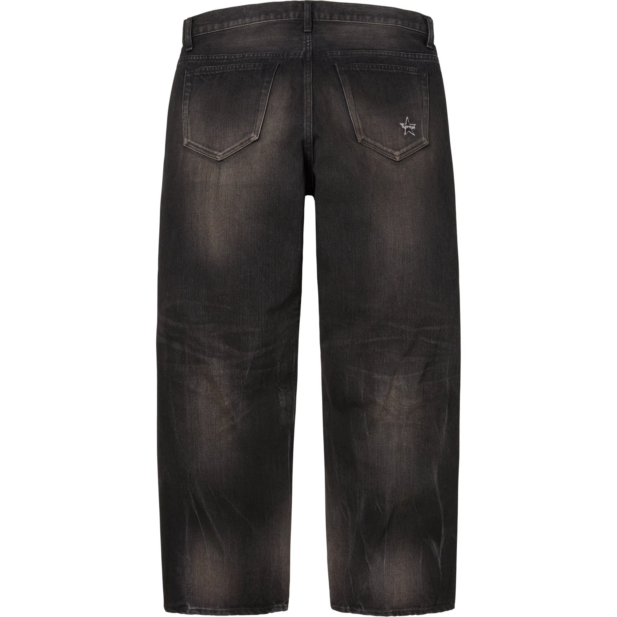 Джинсы Supreme FW25 Distressed Loose Fit Selvedge Jean "Washed Black" | Farsel